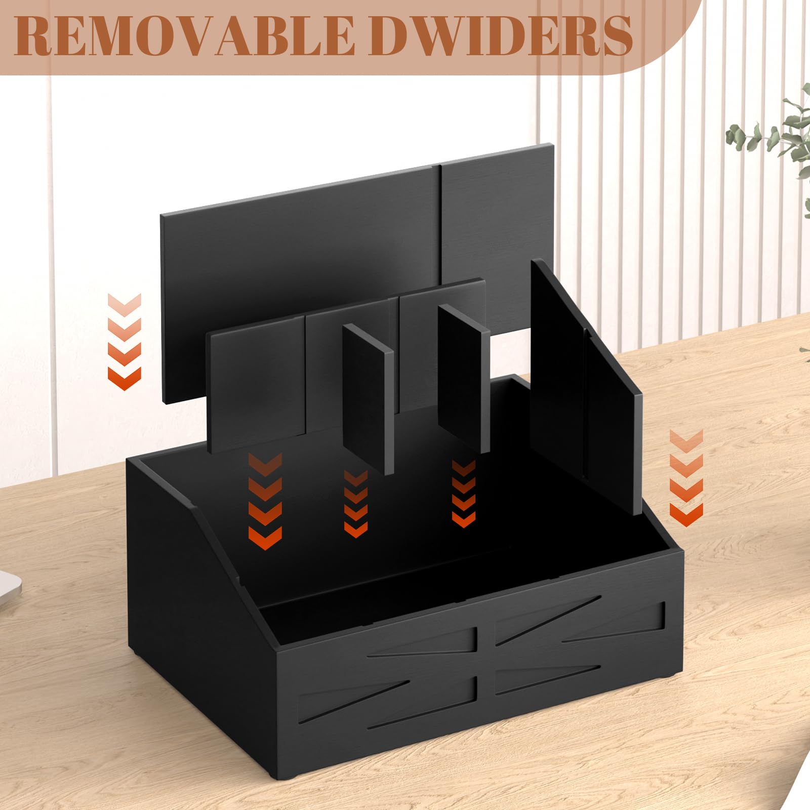 Farmhouse Style Large Mail Organizer - Wooden Desktop Letter Sorter for Bills, Papers & Files | Perfect for Home Office, Kitchen Counter & Entryway Organization