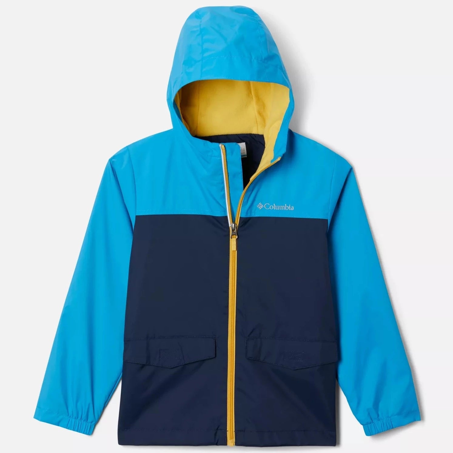 Columbia Men's Compass Blue/Collegiate Navy Rain Zilla Waterproof Jacket - Lightweight Raincoat for Hiking, Camping & Outdoor Adventures