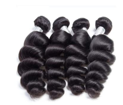 100% Brazilian Human Hair Extensions - Loose Wave 14 Inches | Remy Hair Weft for Natural Look | Perfect for Daily Styling, Weddings & Special Occasions