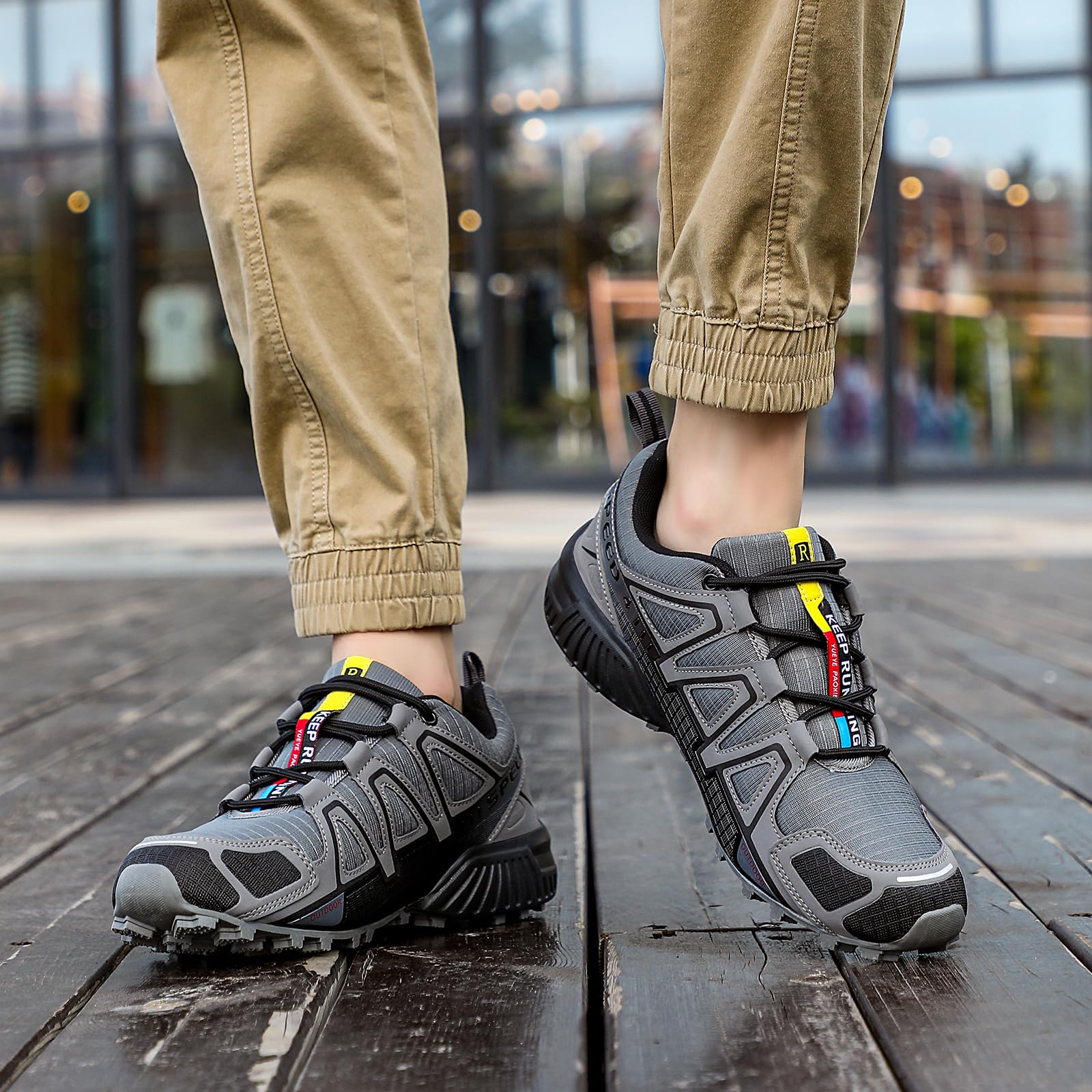 VENROXX Men's Trail Running Shoes - Lightweight, Breathable & Non-Slip Hiking Shoes for Outdoor Trekking & Sports | Perfect for Trail Running, Hiking Adventures & Gym Workouts