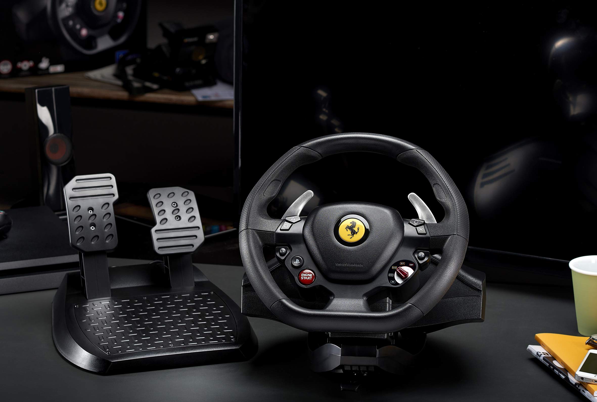 Thrustmaster T80 Ferrari 488 GTB Edition Racing Wheel for PS5, PS4 & PC - Premium Force Feedback Steering Wheel for Realistic Racing Games (Gran Turismo, Forza, F1) - Perfect for Sim Racing Enthusiasts & Gaming Setups