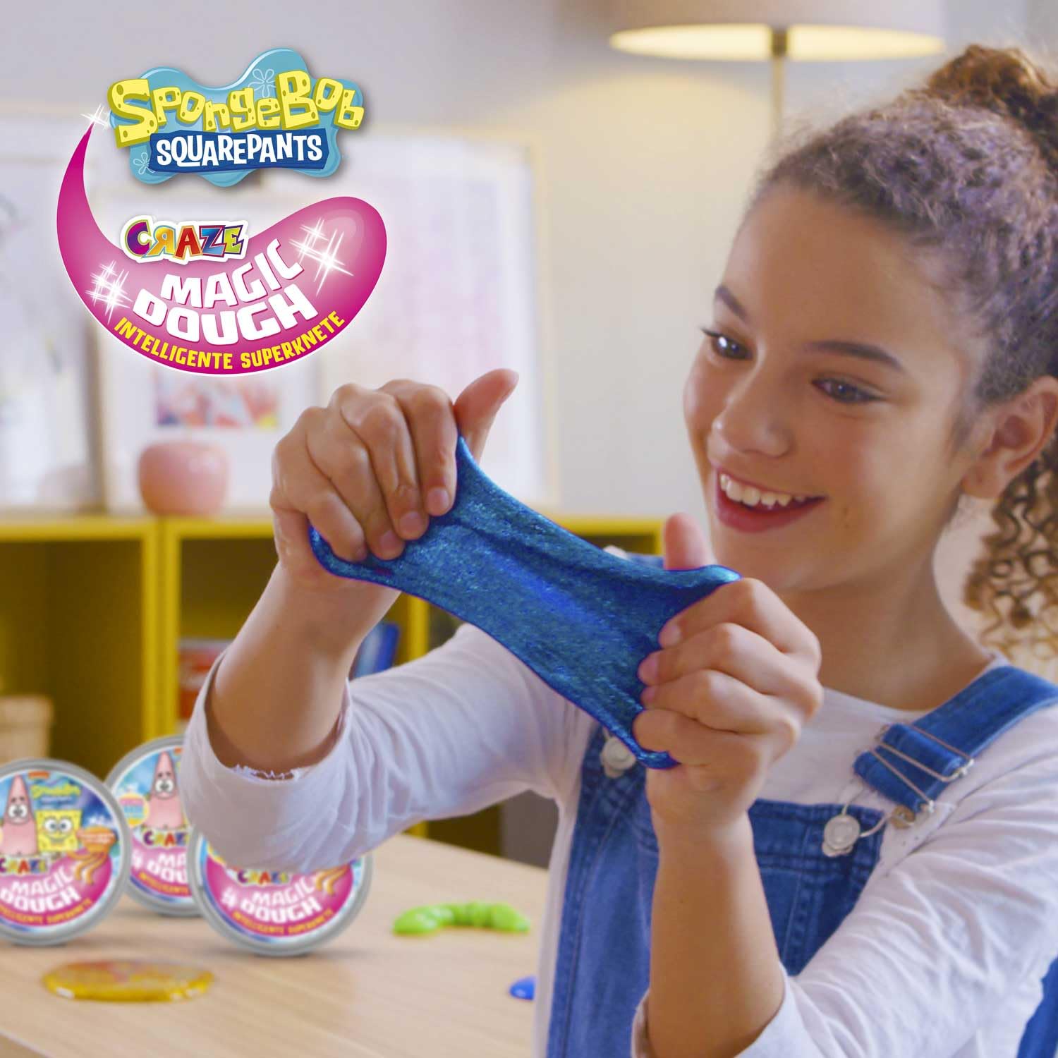 SpongeBob Magic Dough - 70g Box - Non-Toxic & Gluten-Free Modeling Clay for Kids - 3 Color Variants - Creative Play & Stress Relief - Perfect for Birthday Gifts, Classroom Activities & Sensory Play
