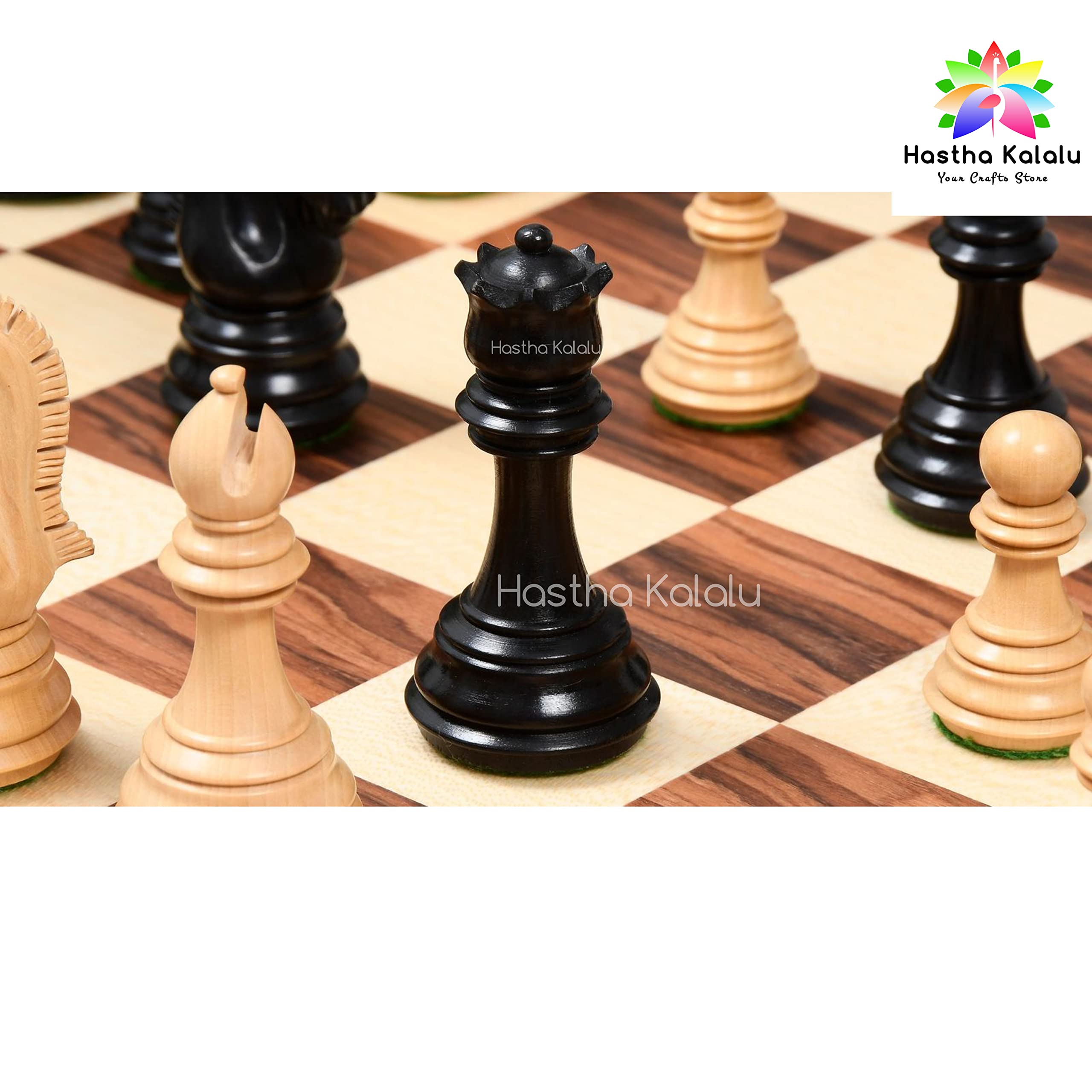 Handcarved Staunton Luxury Chess Pieces Set - 3.8