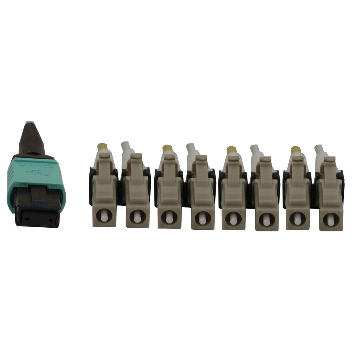 Tripp Lite OM3 MTP/MPO to 4X LC Fiber Patch Cable - 50/125 Multimode, 12 Fiber, 40/100/400GbE, LSZH Aqua, 5m/16.4ft - High-Speed Data Center & Server Room Connectivity Solution (N844X-05M-8L-P)