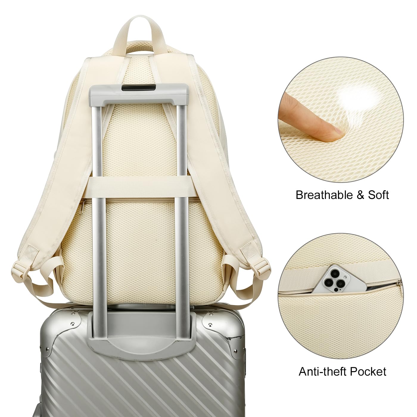 Stylish Women's & Girls' School Backpack - 15.6 Inch Laptop Backpack for College & High School Students - Durable Bookbag for Daily Use, Travel & Campus Life