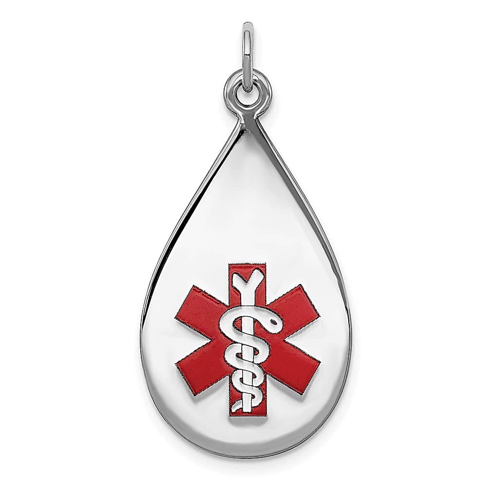 925 Sterling Silver Medical Alert Pendant Necklace for Women - Personalized Engraved ID Jewelry for Allergies & Emergency Info - Perfect Gift for Her (Daily Wear, Travel, Outdoor Activities)