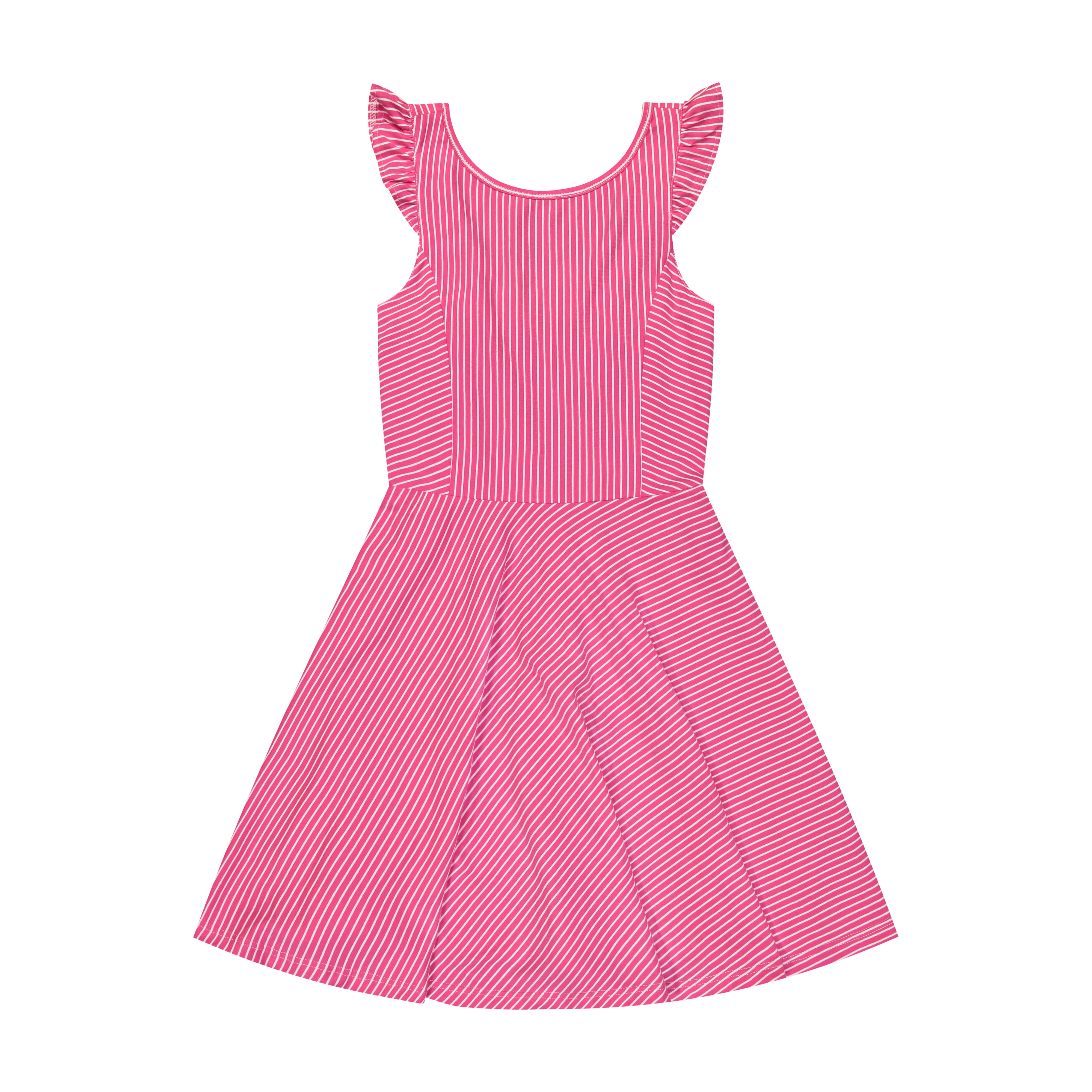Hayden Dress Fuschia Pink Stripe - Women's Floral Summer Dress for Beach Vacation, Party & Casual Wear
