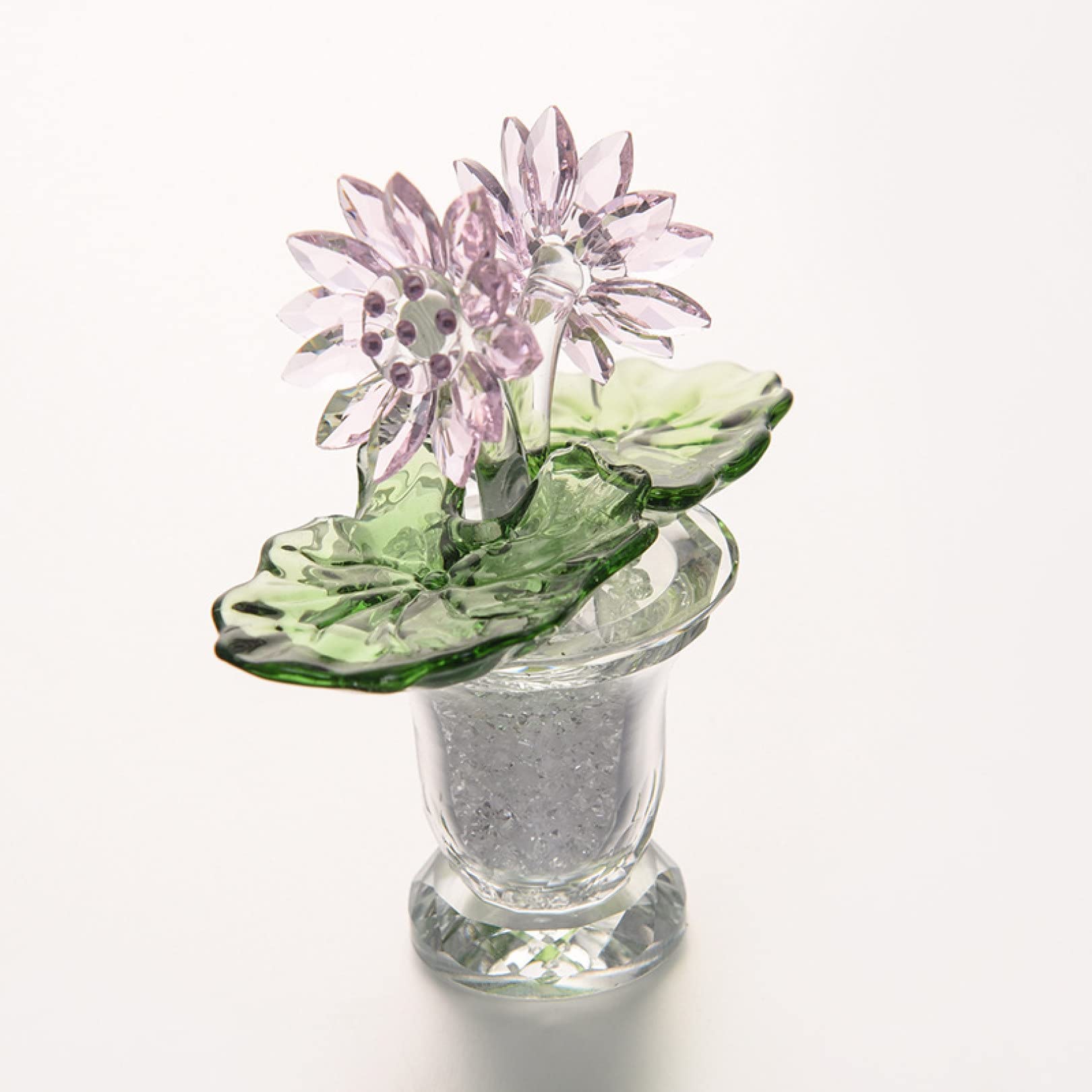 AERICKON Crystal Lotus Flower Figurine - Mini Glass Paperweight for Feng Shui, Home Decor, Wedding Centerpiece, Car Ornament & Gift Idea (Perfect for Office Desk, Meditation Space & Spiritual Decor)