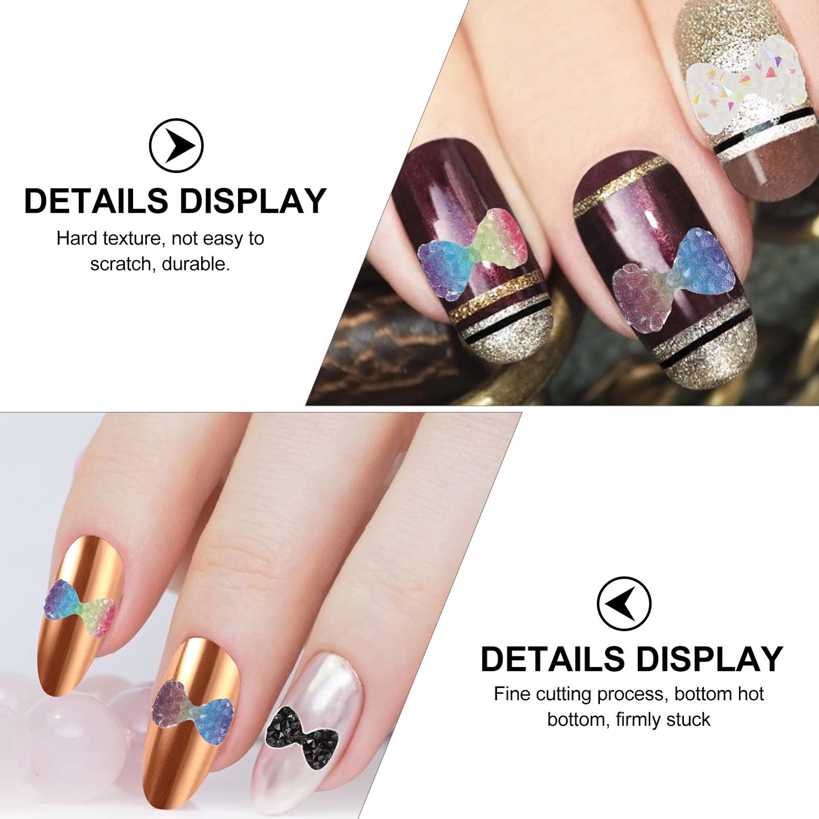 Beaupretty 10 Pcs Diamond Nail Art Patches - Crystal Nail Charms & Rhinestone Decorations for DIY Manicure - Perfect for Parties, Weddings, and Special Occasions
