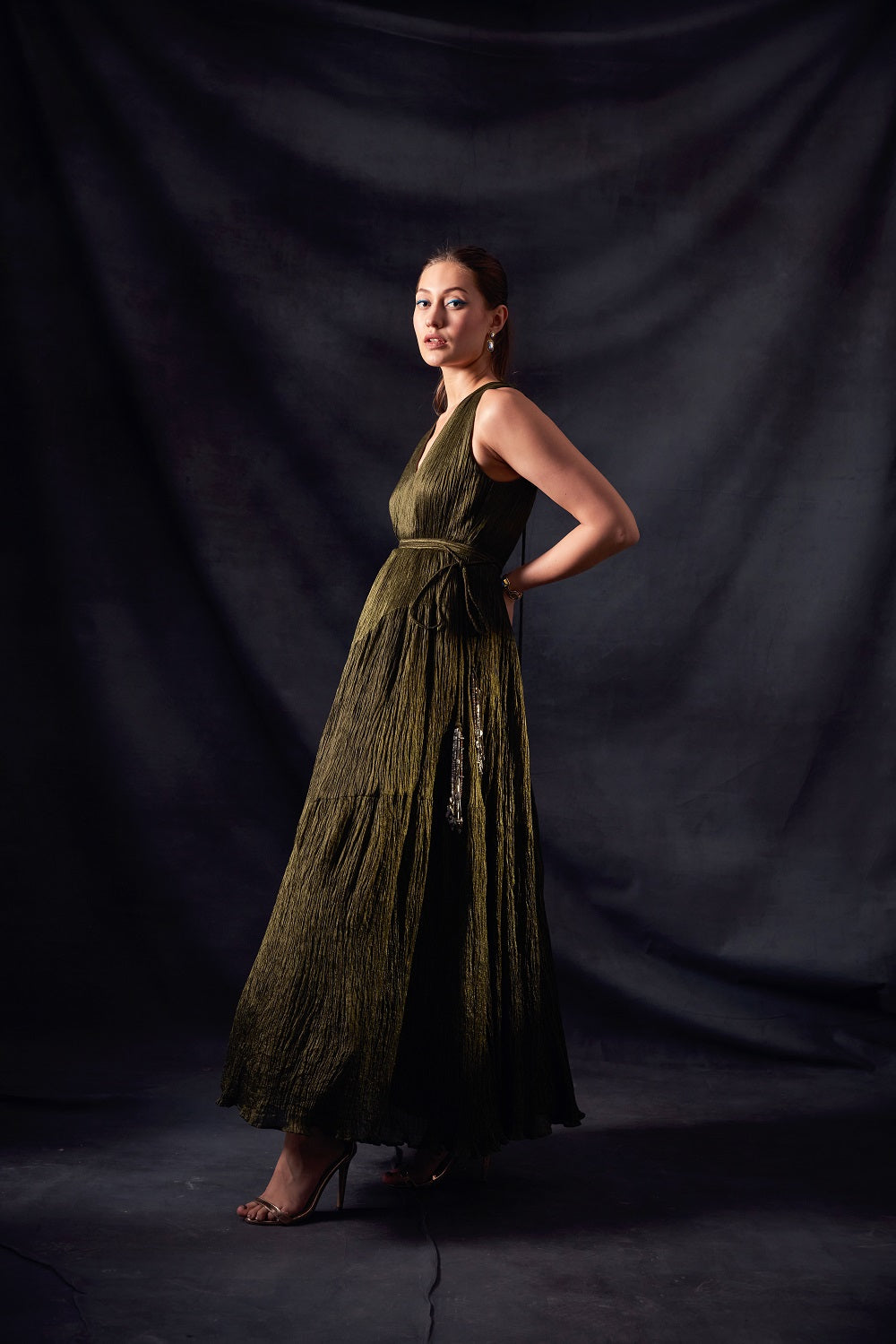 Olive Green Crush Maxi Dress - Flowy Long Boho Summer Dress for Women | Perfect for Beach Vacations, Music Festivals & Date Nights