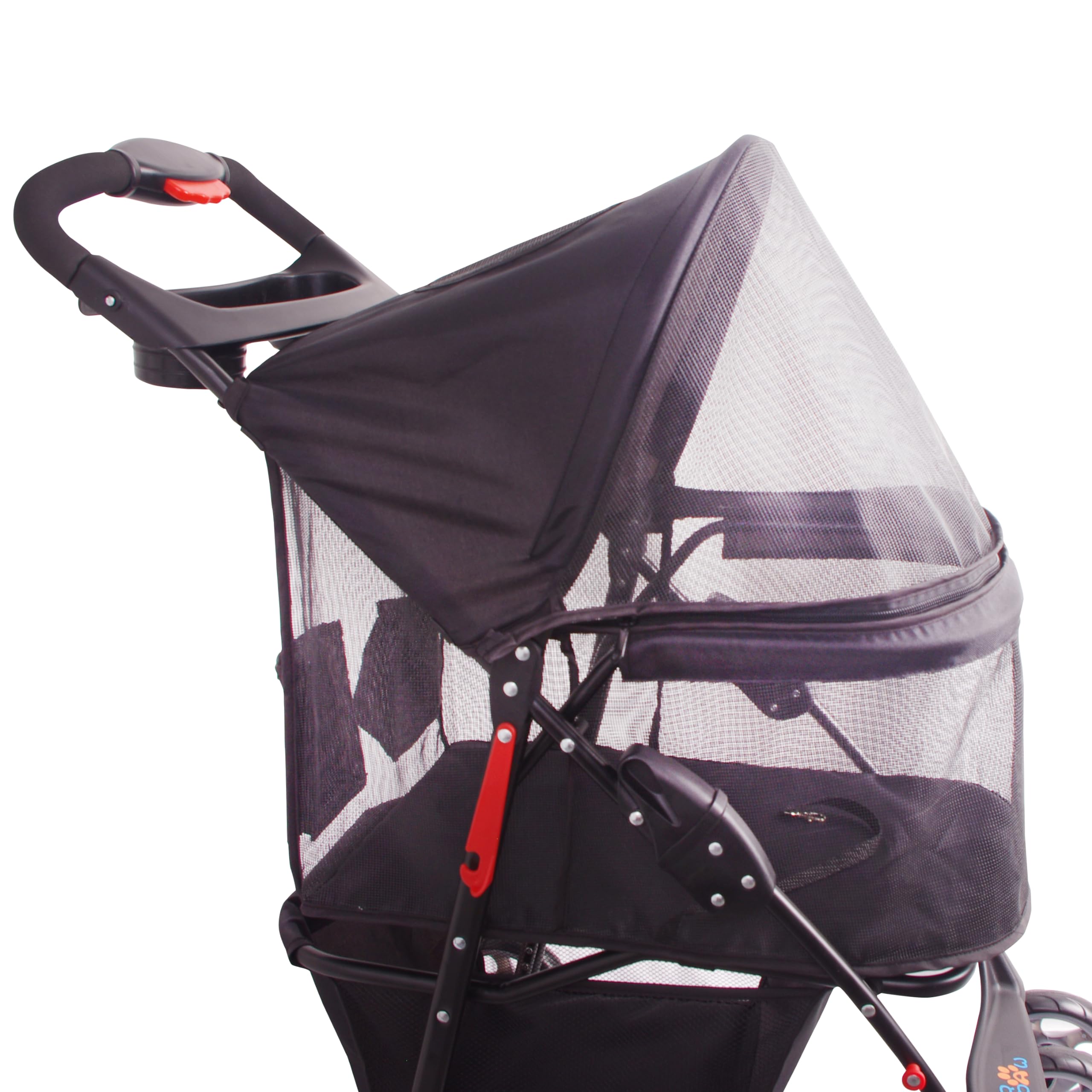 4-Wheel Full-Window Pet Stroller for Cats & Dogs - Foldable Travel Carrier with Storage Basket & Cup Holder | Perfect for Park Walks, Vet Visits & Shopping Trips
