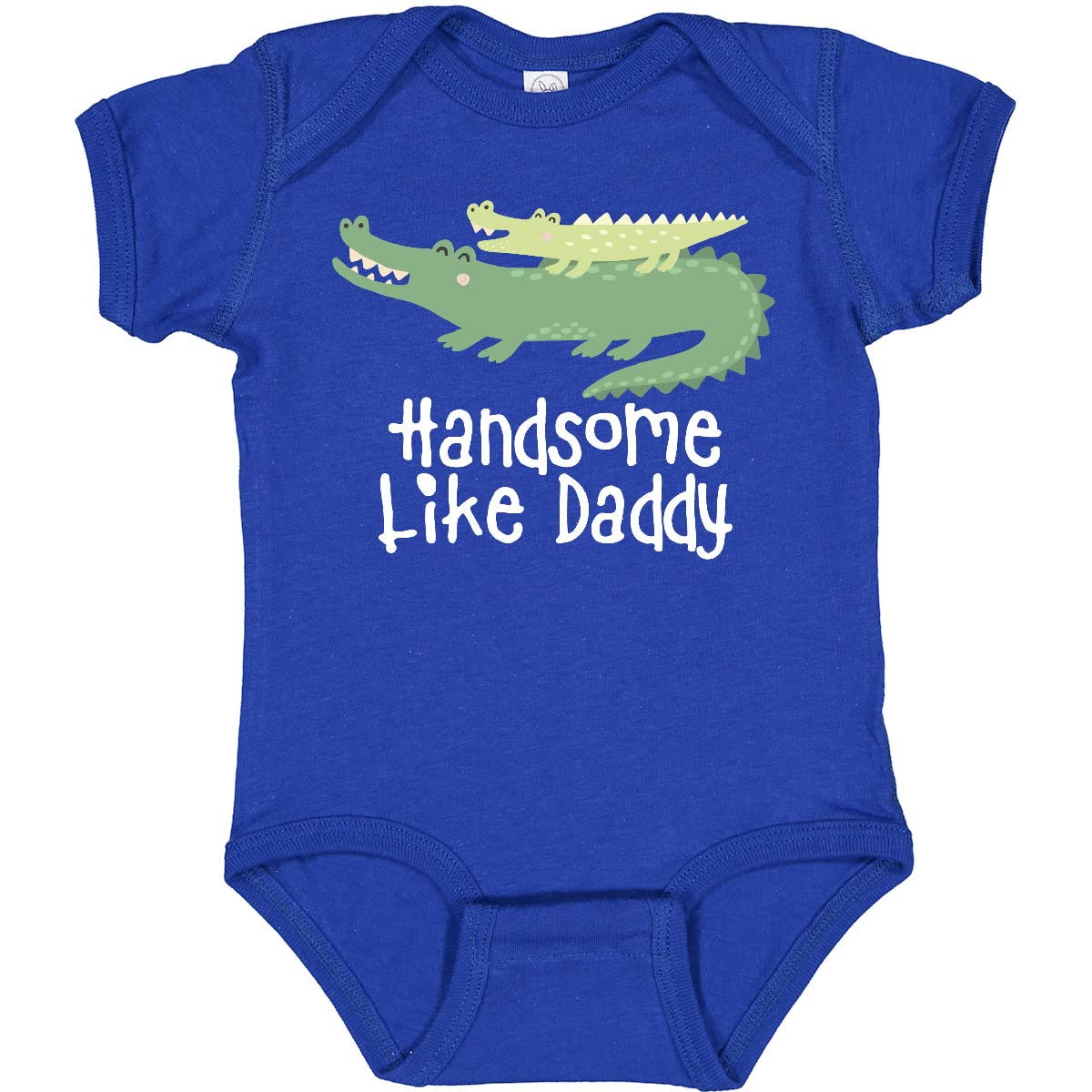 Inktastic Alligator Handsome Like Daddy Baby Boy Bodysuit - Cute Cotton Onesie for Newborns & Infants - Perfect for Family Photos, Playdates & Everyday Wear