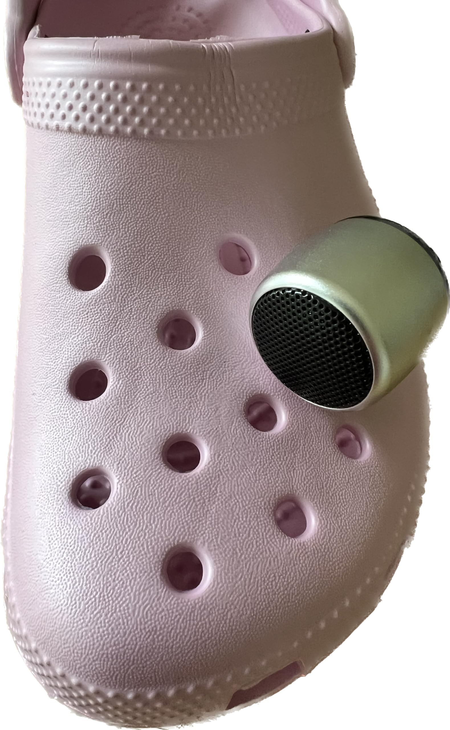 Portable Bluetooth Shoe Speaker for Crocs - Wireless Shoe Charm Speaker with Phone Connectivity, Hands-Free Music Player (Silver) - Perfect for Walking, Running, Gym Workouts and Outdoor Activities