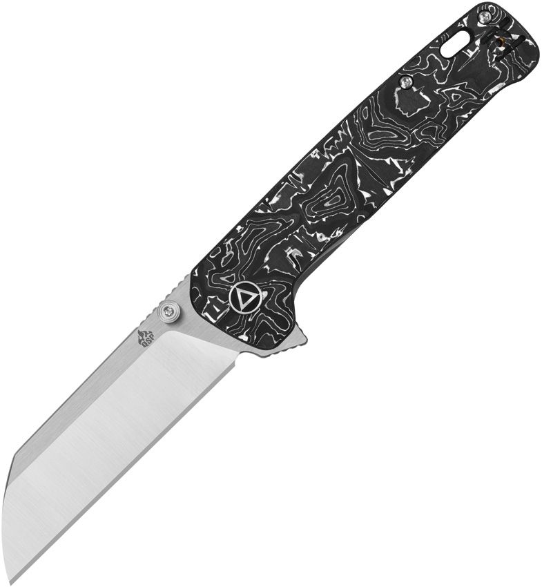 QSP Penguin Plus XL CPM 20CV Pocket Knife - Aluminum Foil Shredded Carbon Fiber Handle - EDC Folding Knife for Outdoor, Camping & Everyday Carry