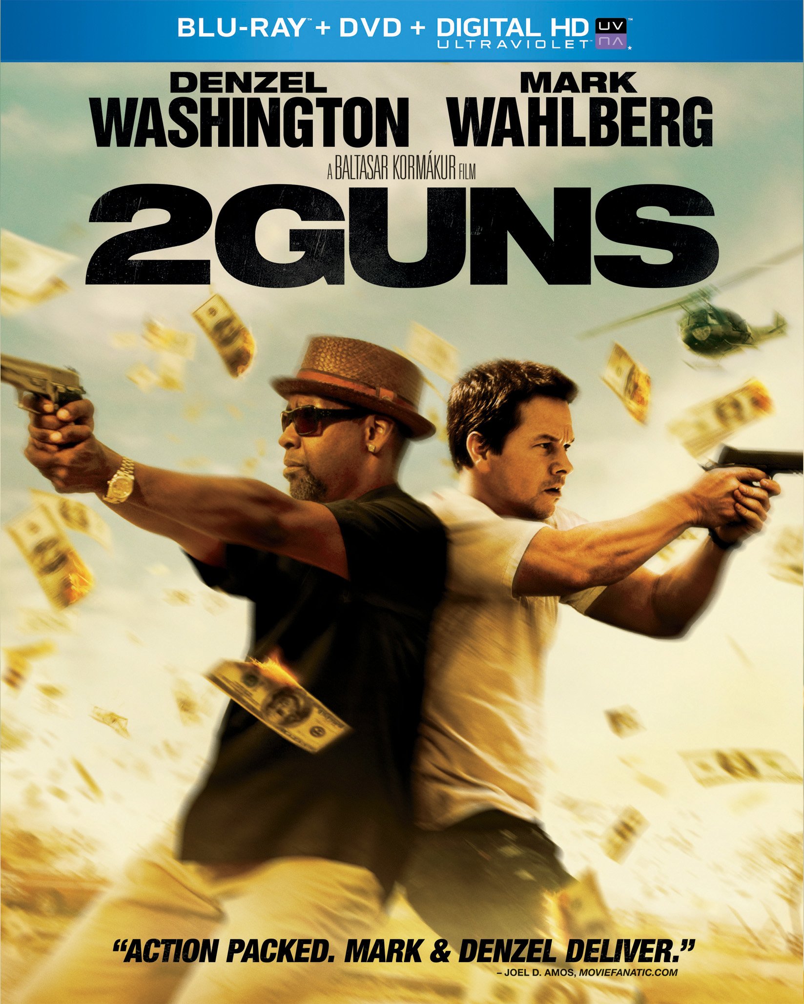 2 Guns Blu-ray Movie | Action Thriller Film Starring Denzel Washington & Mark Wahlberg | Perfect for Movie Nights & Home Entertainment