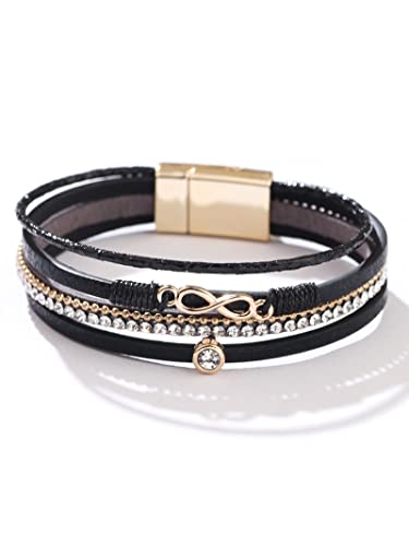 D1：black leather warp bracelet