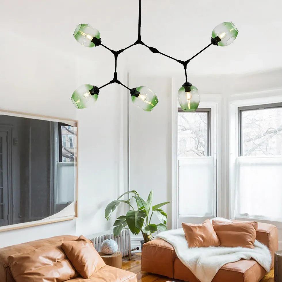 Modern Minimalist Transparent Glass Ball Chandelier - Elegant Ceiling Light Fixture for Living Room, Dining Room, and Bedroom Decor