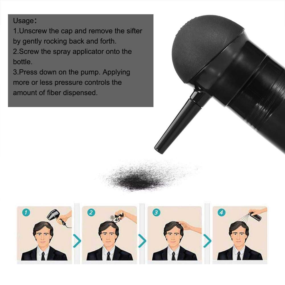 Hair Fiber Applicator Pump - Professional Spray Nozzle for Hair Building Fibers & Thickening Tools | Perfect for Thinning Hair & Instant Volume Boost at Home or Salon