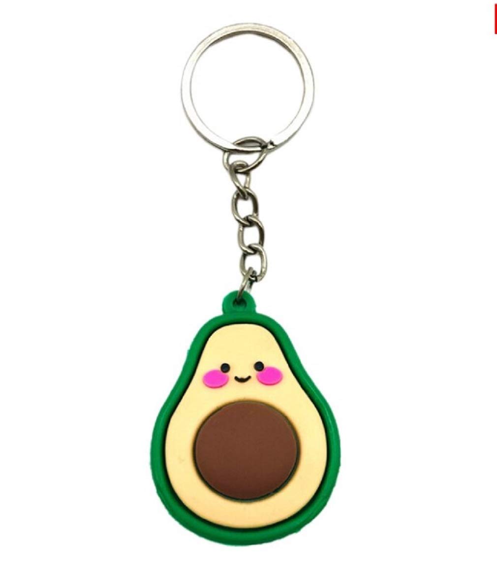 The Crafty Owl Silicone Avocado Keychains - Durable, Cute & Eco-Friendly Accessories for Bags, Backpacks & Gifts