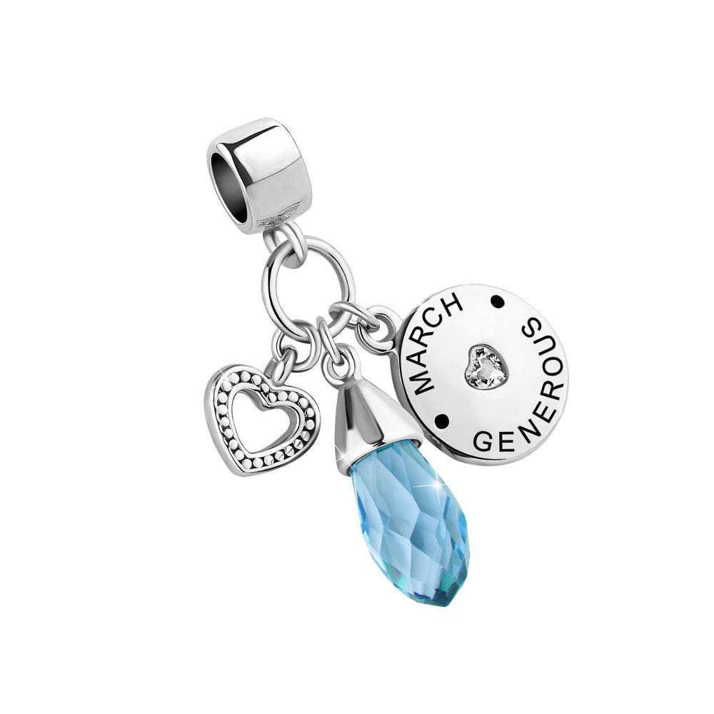 January-December 12 Happy Birthday Teardrop Birthstone Charm - Compatible with Pandora Charms Bracelets - Elegant Jewelry Gift for Women - Perfect for Birthdays, Anniversaries & Special Occasions