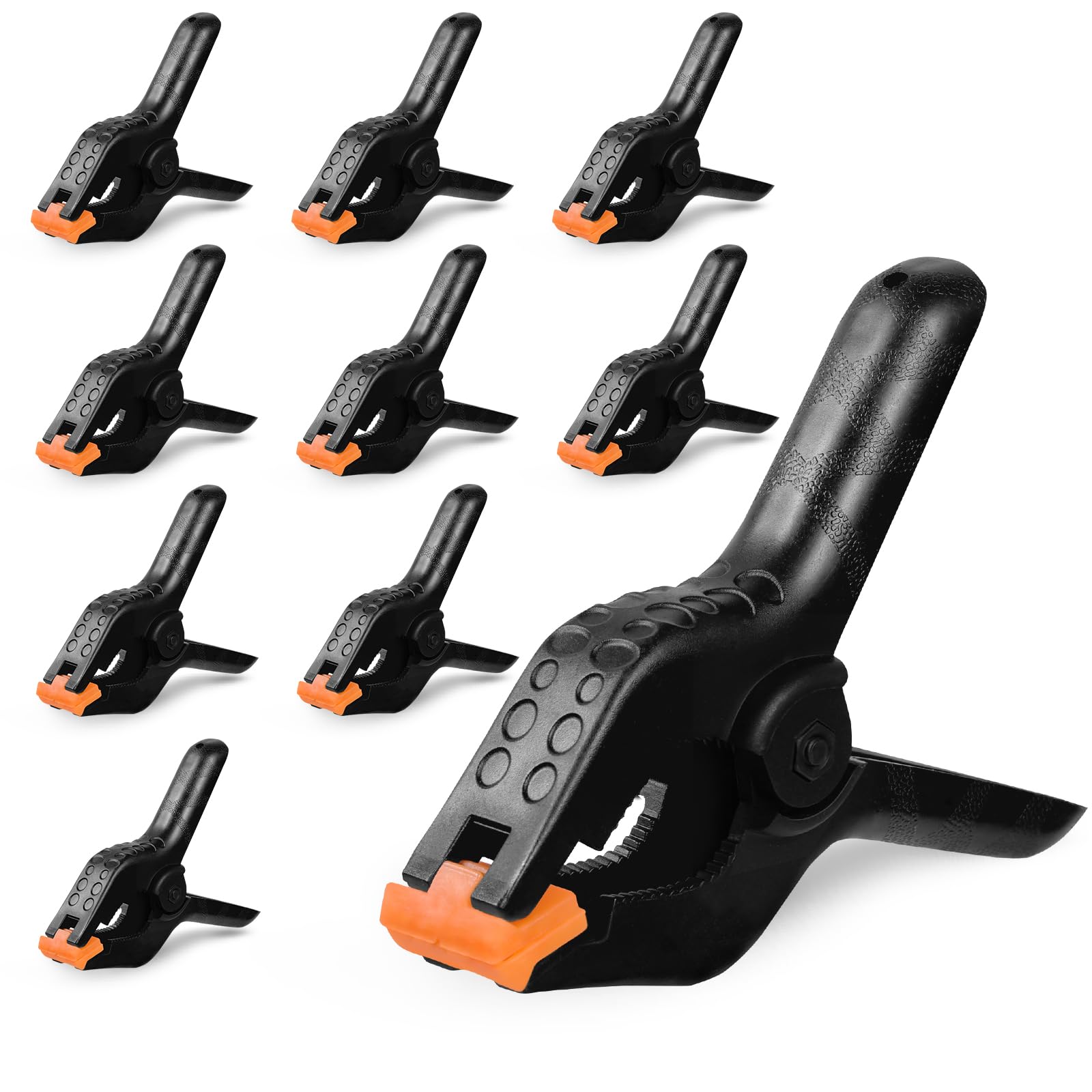 4.5 Inch Heavy Duty Spring Clamps - 10 Pack Strong Spring Clips for Woodworking, Photography, Backdrop & Craft Projects - Perfect for DIY, Home Improvement and Studio Use