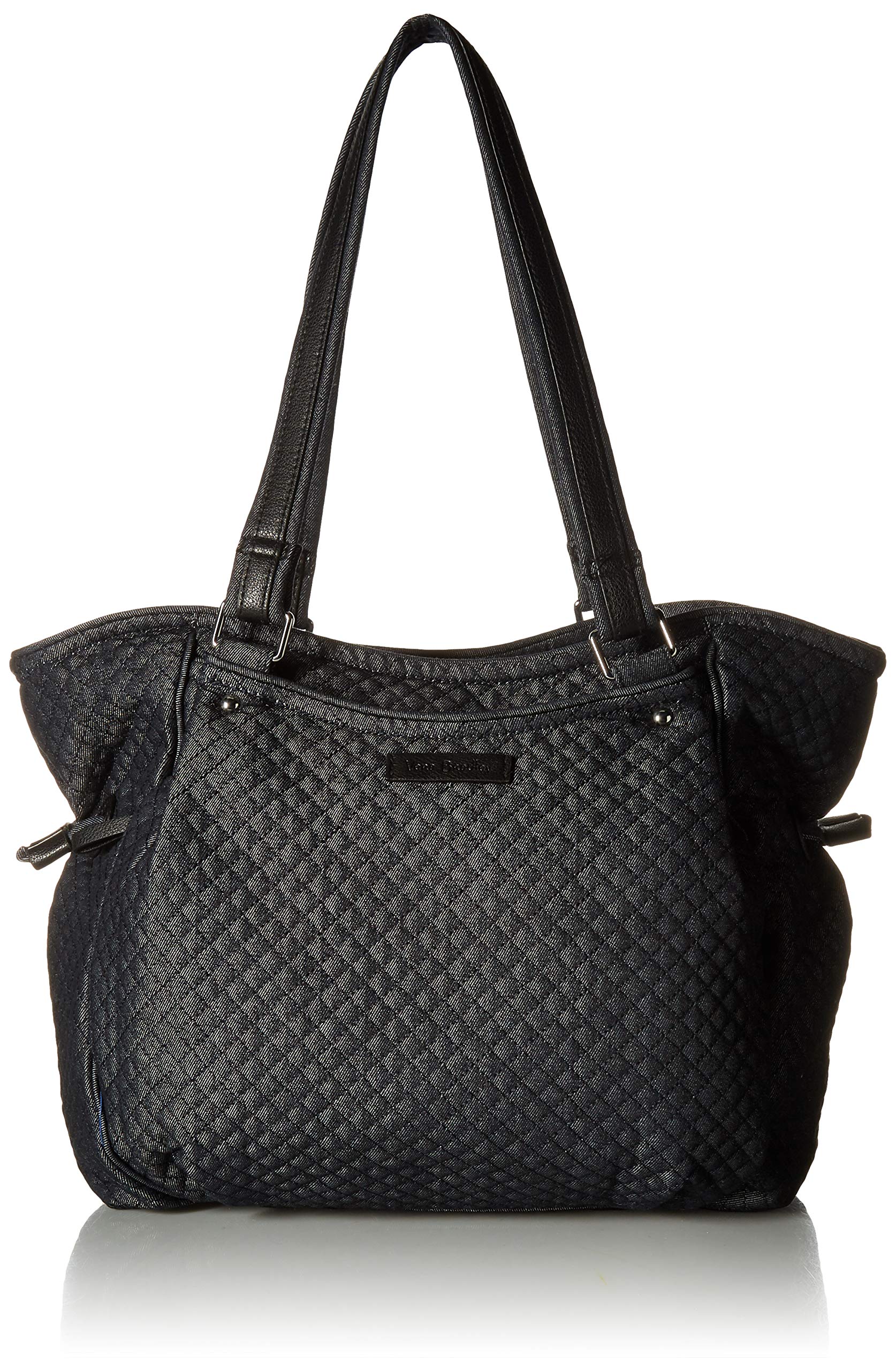 Vera Bradley Women's Denim Glenna Satchel Purse - Stylish Crossbody Handbag for Women, Durable Denim Fabric with Signature Quilted Design - Perfect for Work, Travel & Everyday Use