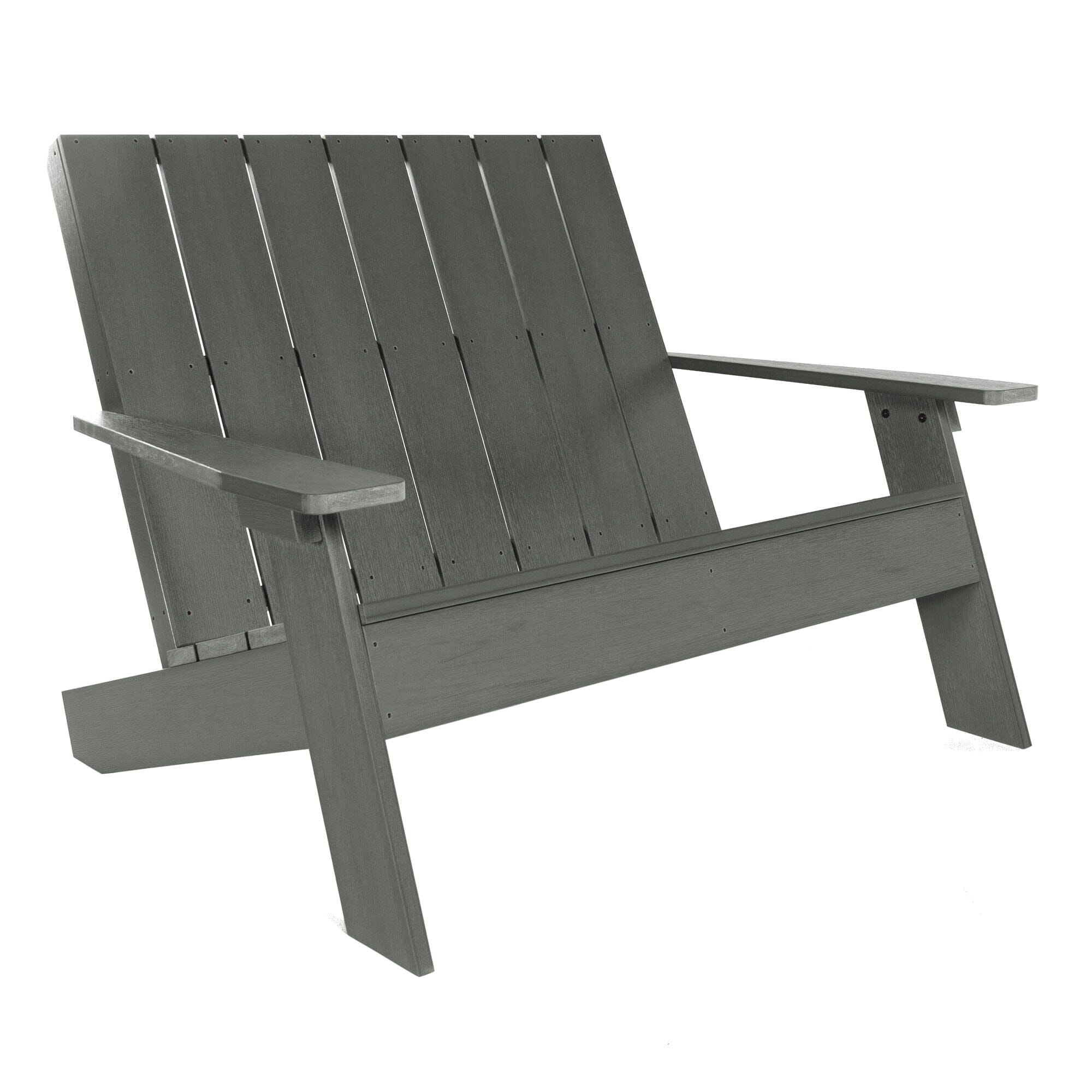 Refurbished Italica Modern Double Wide Adirondack Chair - Outdoor Patio Furniture for Garden, Poolside & Backyard Relaxation