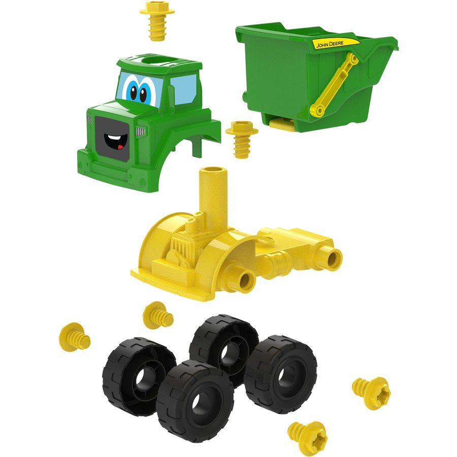 John Deere Build a Buddy Dump Truck - Green Construction Toy for Kids | Pretend Play, Sandbox Fun & STEM Learning