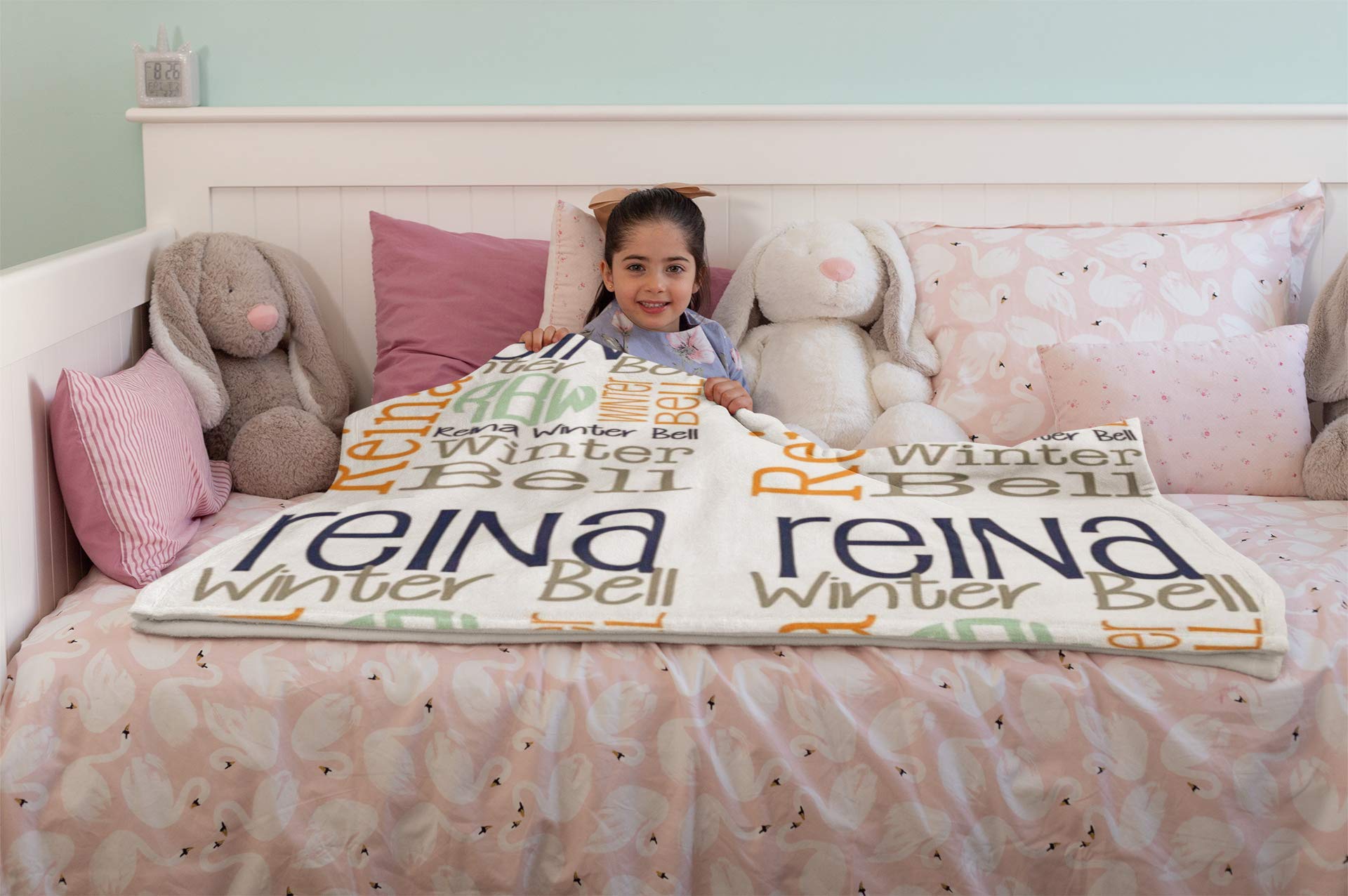 Personalized Baby Name Blanket - Custom Embroidered Fleece Throw for Newborns, Kids & Adults - Perfect Gift for Christening, Baptism, Nursery Decor & Cozy Family Moments