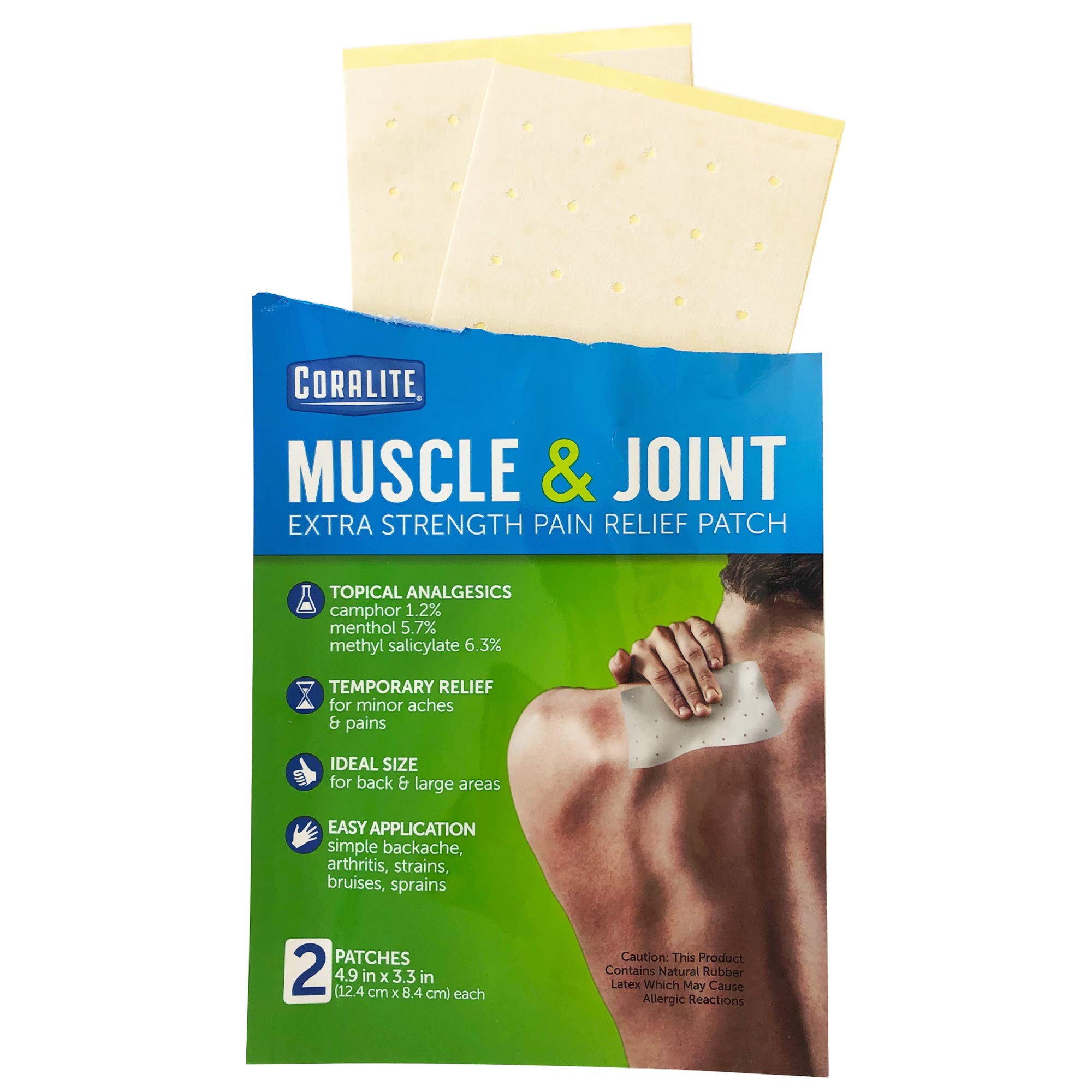 Coralite Extra Strength Pain Relief Patches for Back, Joint & Muscle Pain – 24 Pack (2 Patches Each) | Fast-Acting Pain Relief for Athletes, Office Workers & Arthritis Sufferers