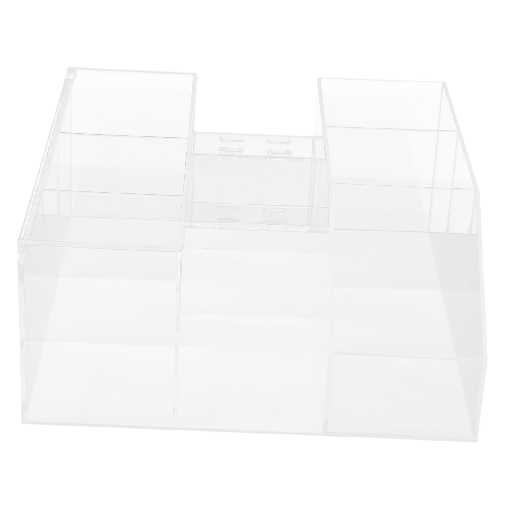 Acrylic Makeup Organizer Box - Desktop Storage Holder for Tweezers, Makeup Brushes & Eyelash Extension Tools | Beauty Toolbox & Display Stand for Salon, Home Vanity & Professional Makeup Artists