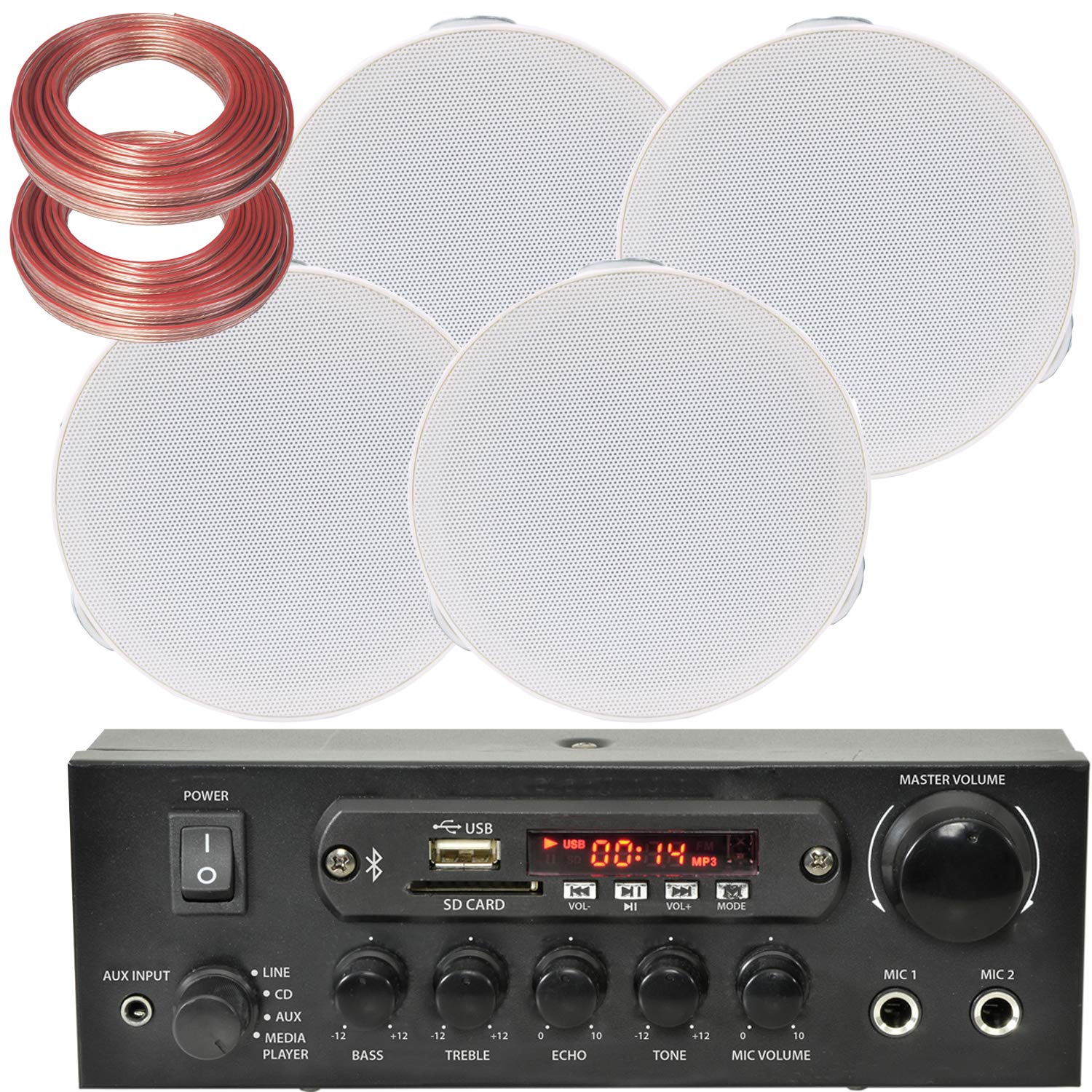 110W Bluetooth Ceiling Speaker System - 4x 4