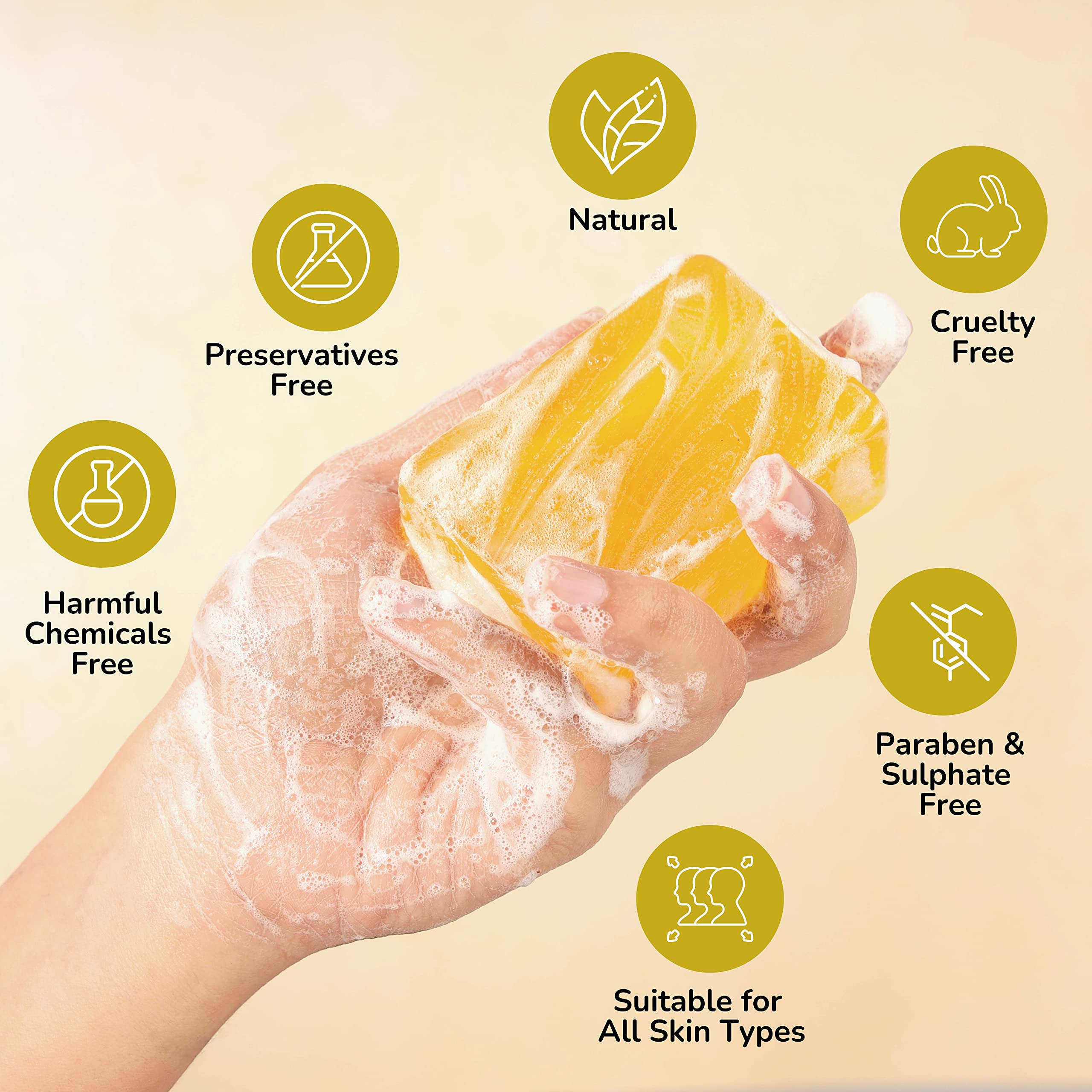 **Golden Treez Lemon Soap – Natural Bath Soap with Lemon Essential Oil & Aloe Vera | Ayush Certified, Paraben & Sulfate Free | 115g – Refreshing & Hydrating for Daily Skincare & Aromatherapy**