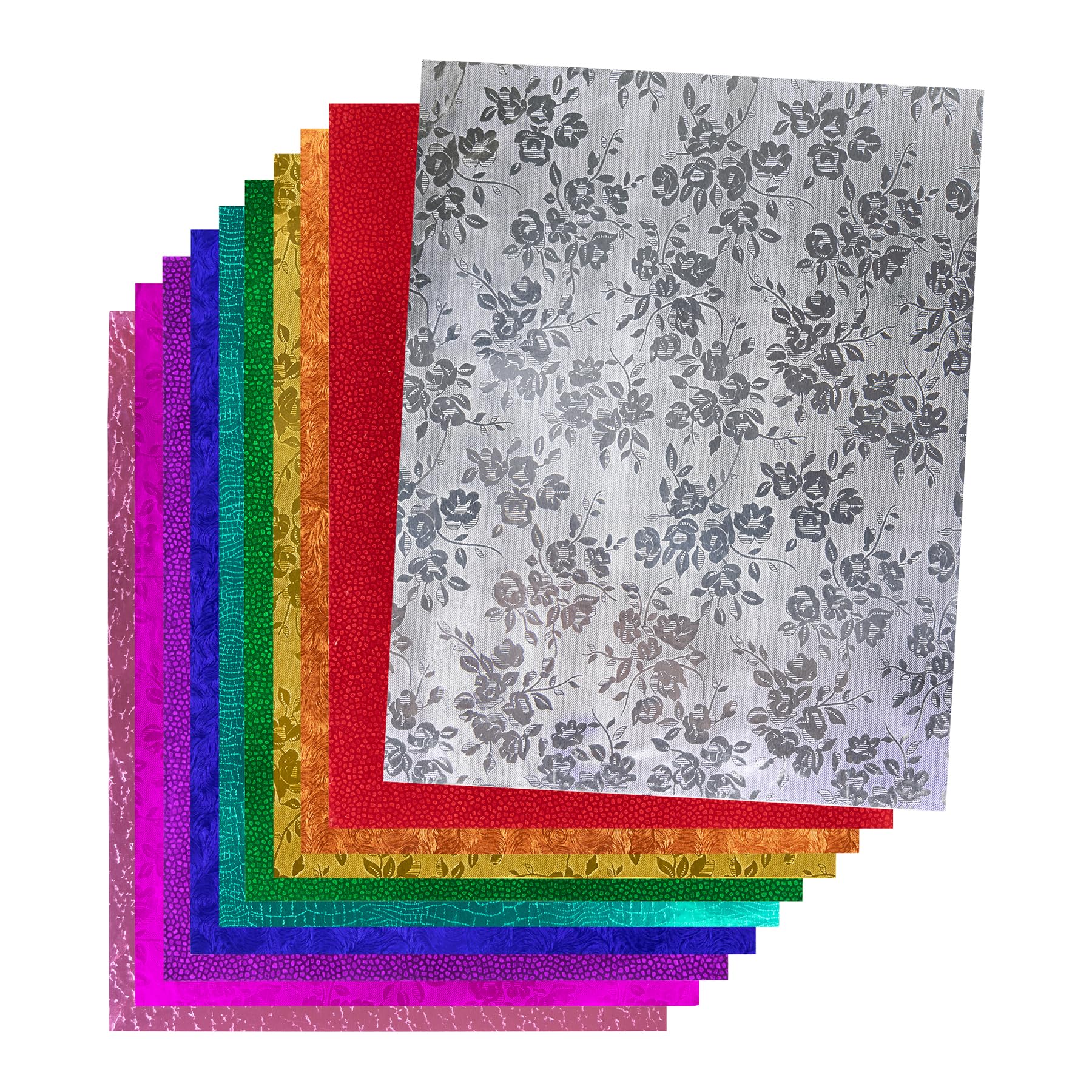 Hygloss Embossed Metallic Foil Paper - 30 Sheets of 8.5x10 Inch Shiny Craft Paper for DIY Projects, Scrapbooking, Card Making & Gift Wrapping - Premium Embossed Foil Sheets for Arts & Crafts