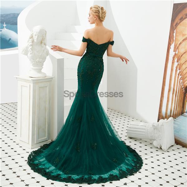 Emerald Green Lace Applique Mermaid Evening Prom Dress for Women - Elegant Formal Gown for Homecoming, Ball & Special Occasions
