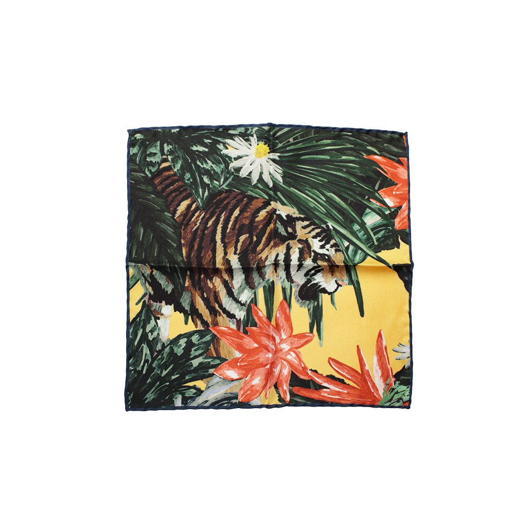 HEMLEY Printed Silk Pocket Square - Elegant Multi-Color Design for Men's Formal Attire | Perfect for Weddings, Business Meetings & Special Occasions