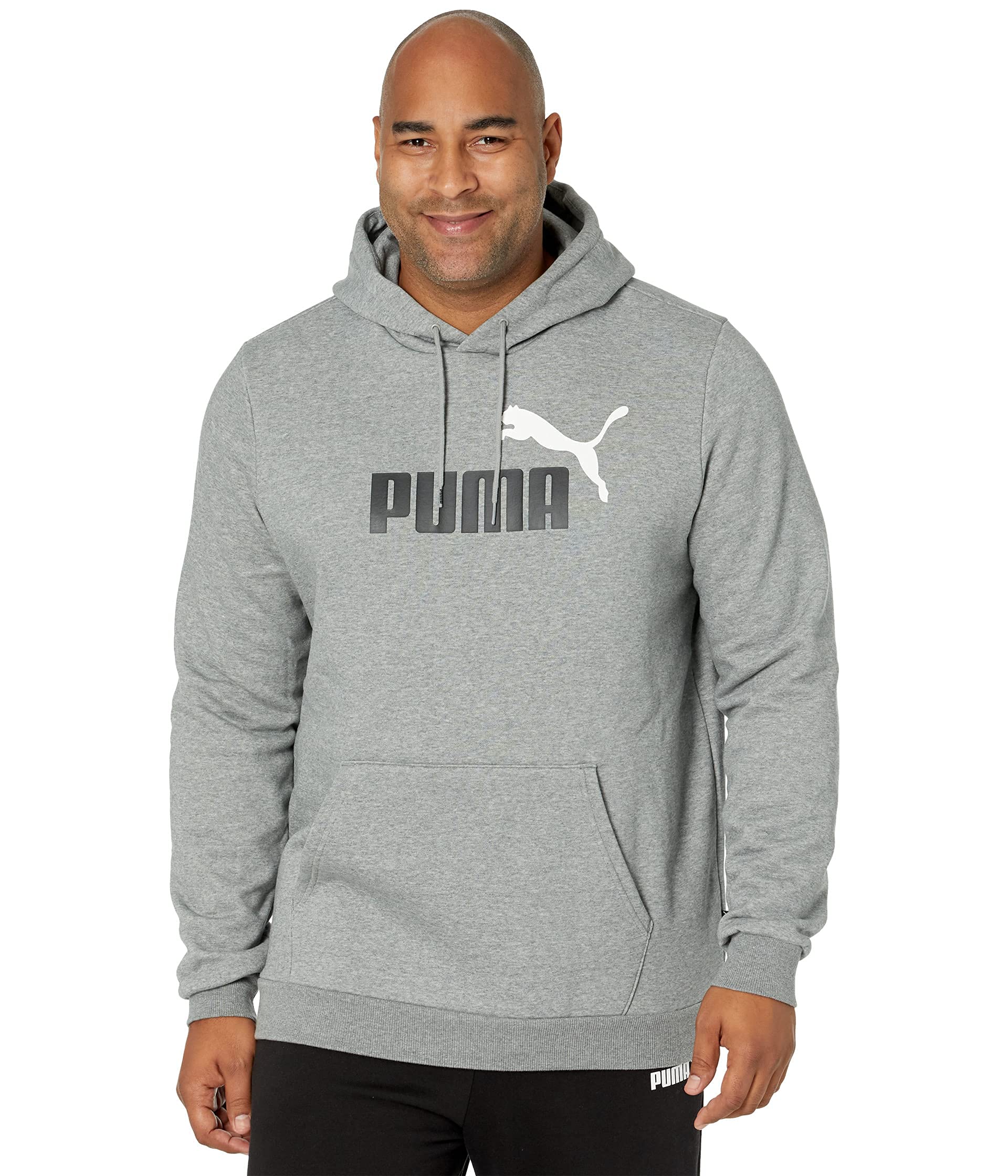 PUMA Men's Essentials+ Big Logo Fleece Hoodie - Soft & Warm Pullover Sweatshirt for Casual Wear, Gym & Outdoor Activities
