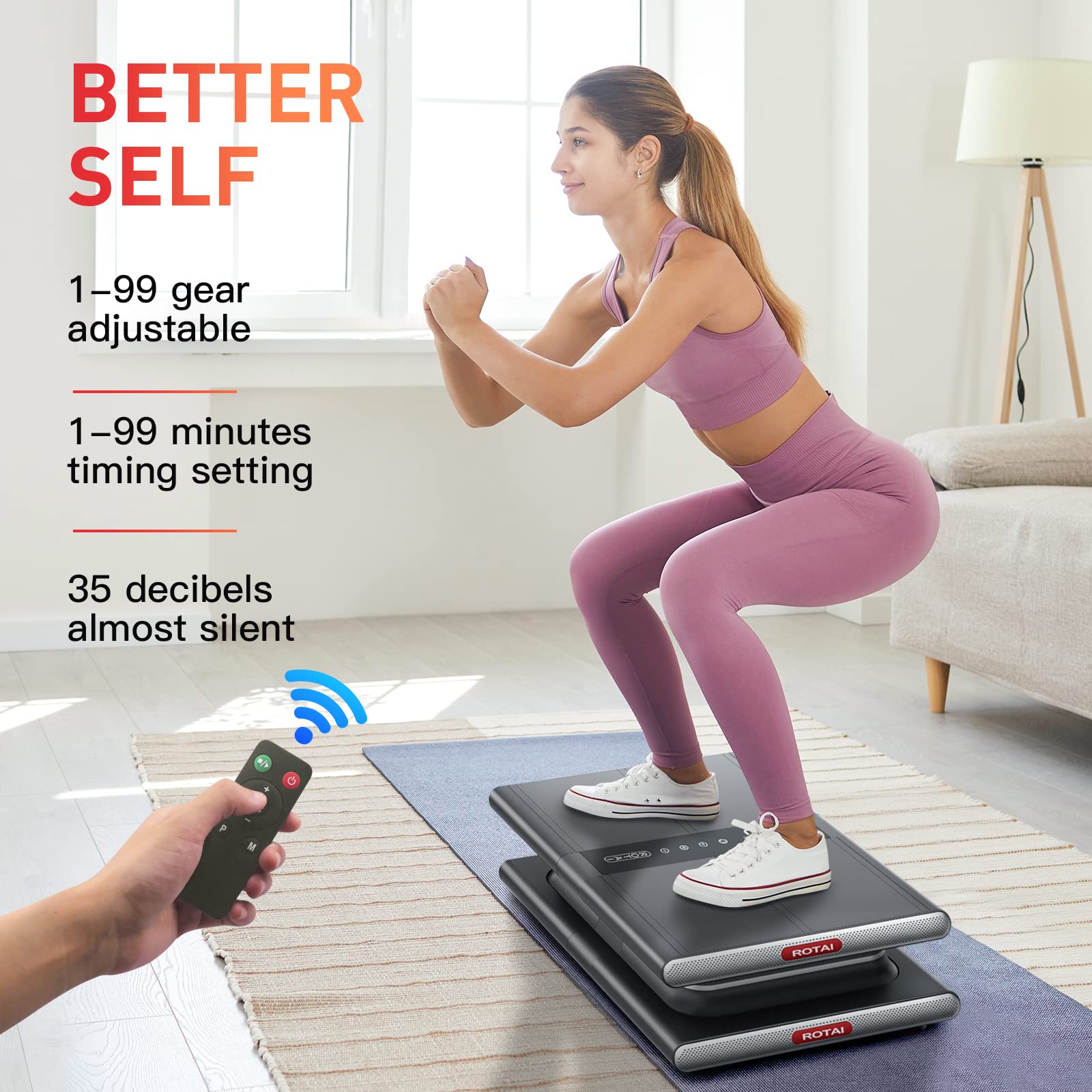 Vibration Plate Machine for Home & Gym - Full Body Workout Equipment for Weight Loss, Muscle Toning & Wellness | Portable Fitness Platform for Cardio, Recovery & Relaxation