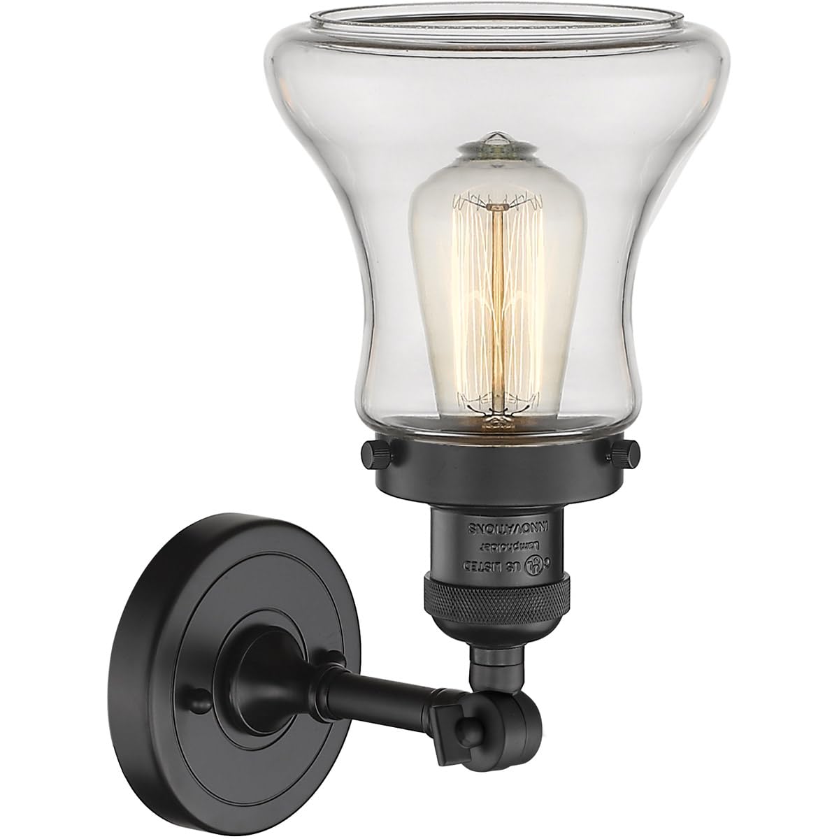 Innovations 201F-BK-G192-LED Matte Black LED Semi-Flush Mount Ceiling Light - Perfect for Bedroom, Kitchen, Hallway & Modern Home Decor