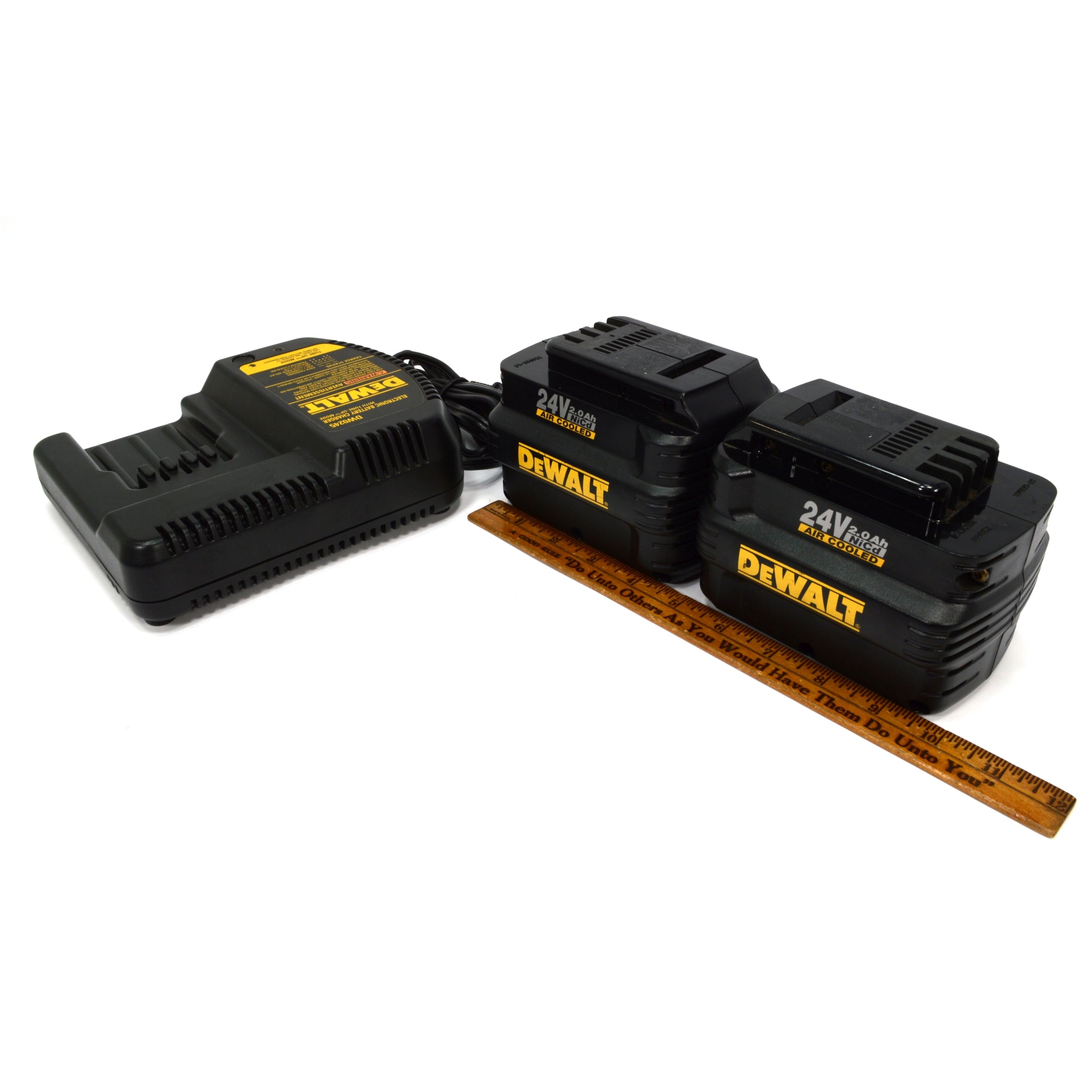 DeWALT DW0245 Charger with Tune Up Mode & 2x 24V NiCd Battery Packs - Premium Power Tool Charging Solution for DeWALT Cordless Drills & Tools - Perfect for Construction Sites, DIY Projects & Home Workshops