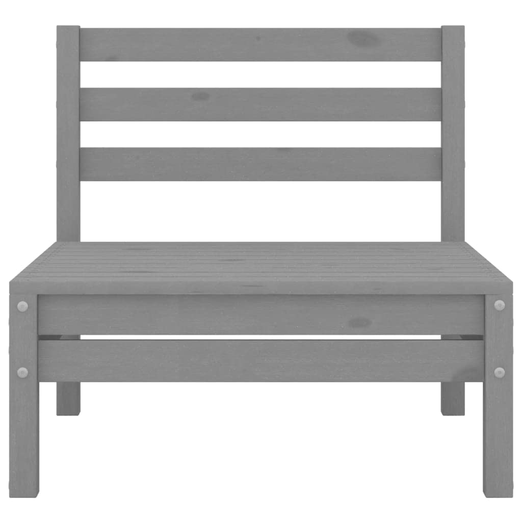 vidaXL 3-Piece Patio Lounge Set with Solid Pinewood Frame in Gray - Outdoor Furniture for Garden, Poolside & Backyard Relaxation - Some Assembly Required