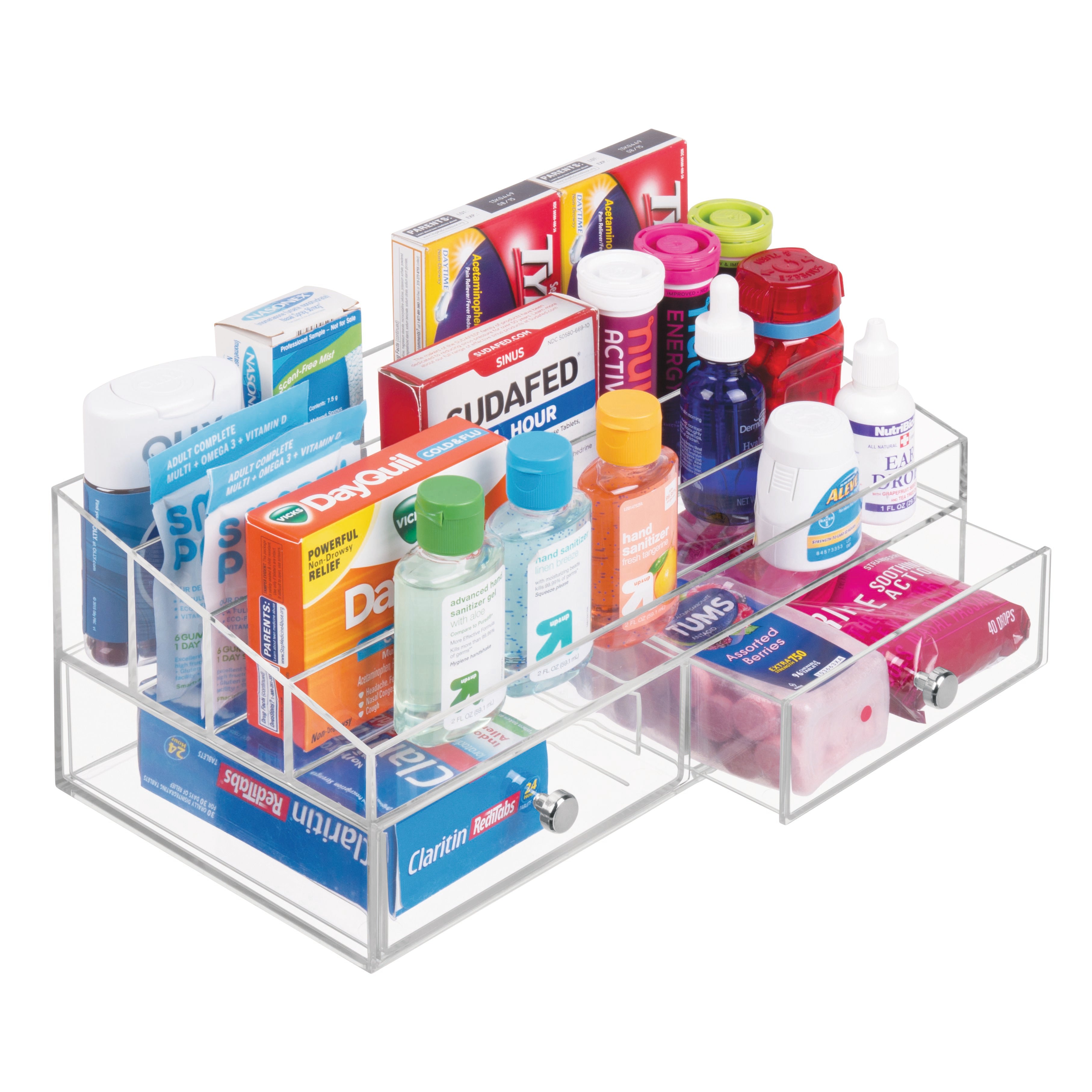 2-Drawer 4-Compartment Cosmetic Organizer - Perfect for Makeup Storage & Vanity Organization | Bathroom, Bedroom & Travel Use