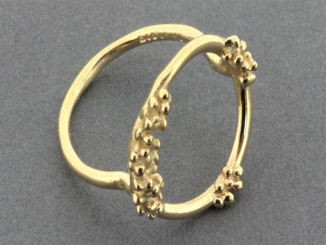 Elegant Beaded Circle Ring - Gold on Silver Stackable Band for Women | Perfect for Everyday Wear, Parties & Gifts