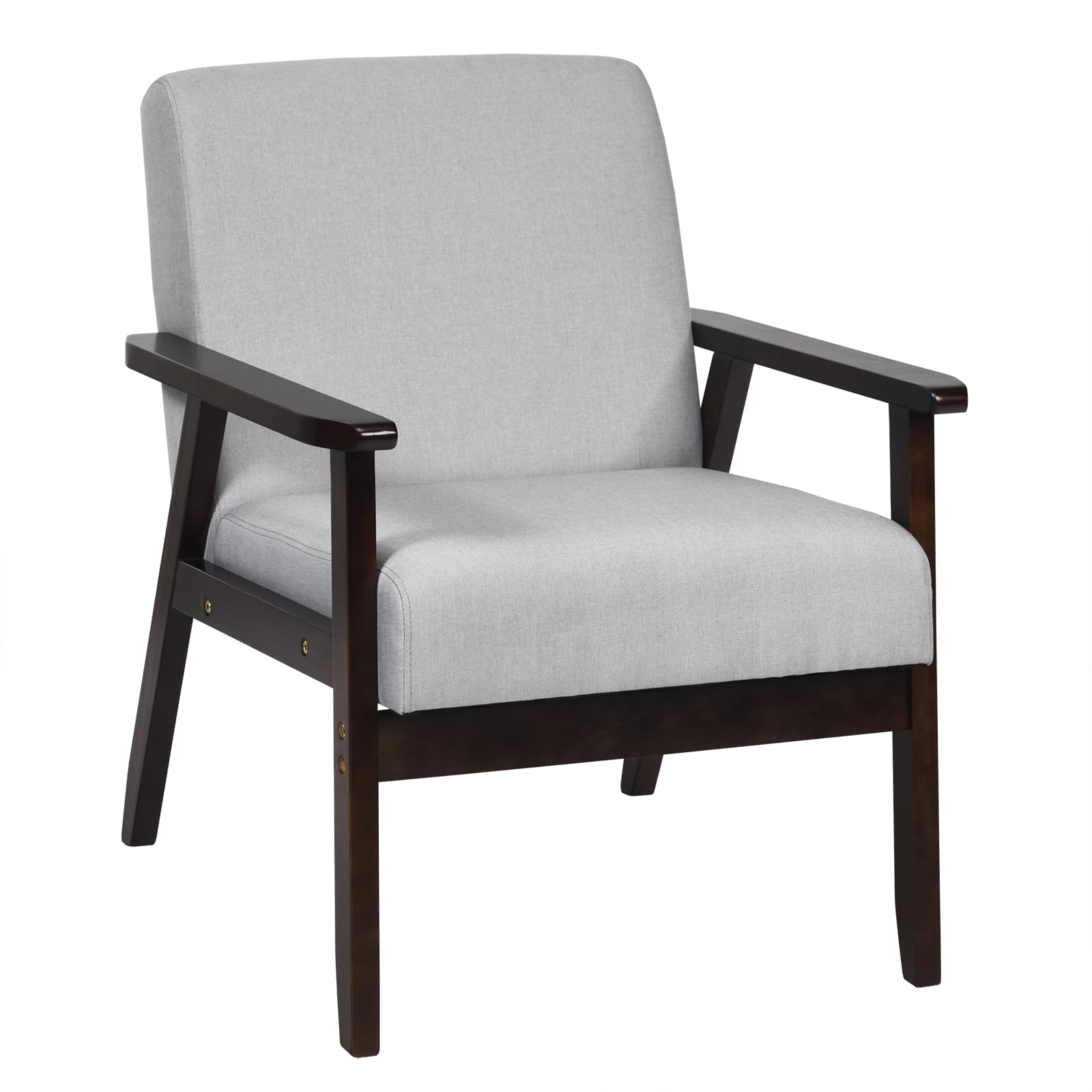 HOMASIS Modern Wooden Armchair with Padded Seat - Convertible Lounge Chair & Single Bed for Bedroom, Living Room, Office - 330 lbs Weight Capacity (Light Gray) | Perfect for Small Spaces, Reading Nook & Guest Accommodation