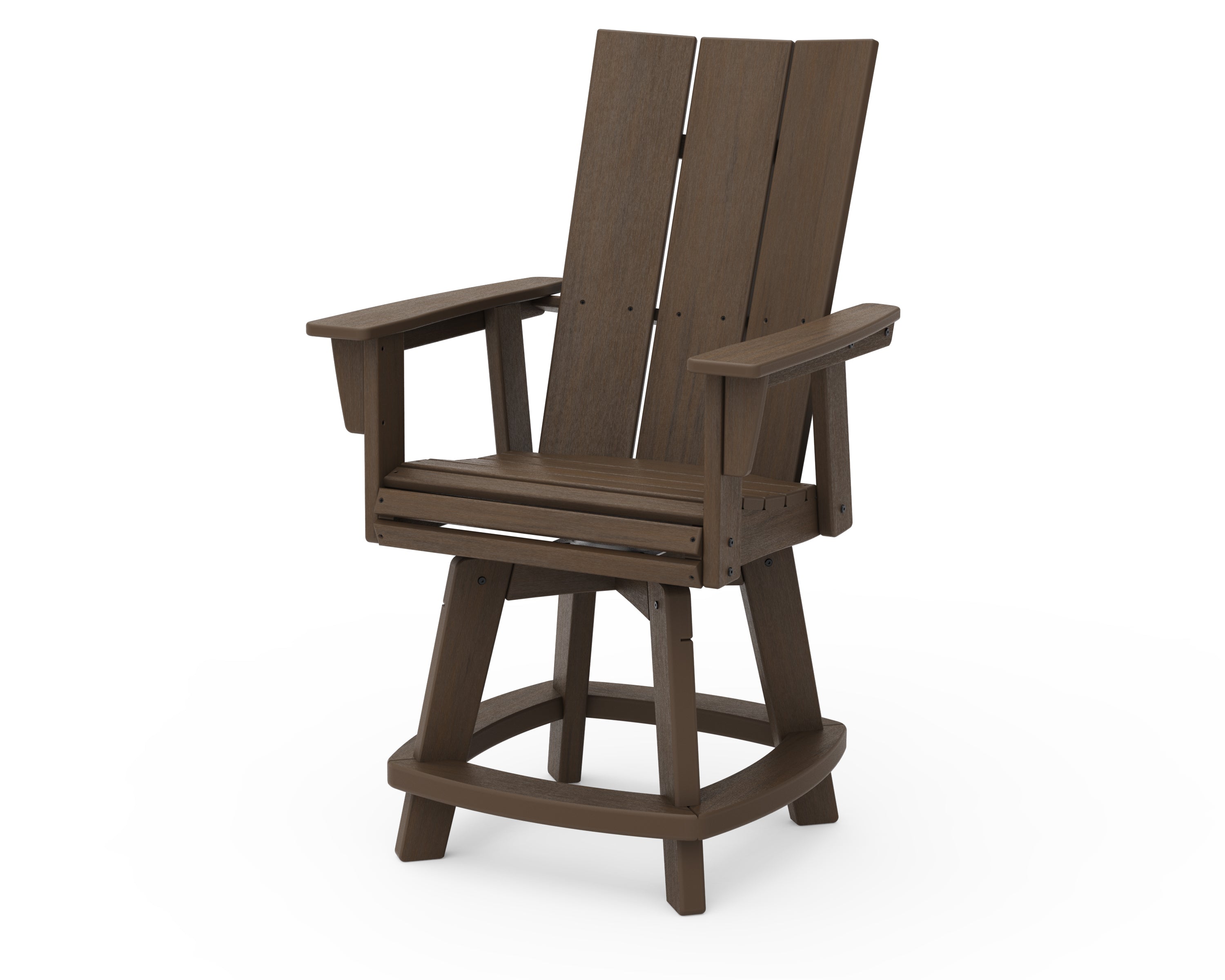 POLYWOOD Modern Curveback Adirondack Swivel Counter Chair - Outdoor Bar Stool for Patio, Deck & Poolside - Weather-Resistant & Durable