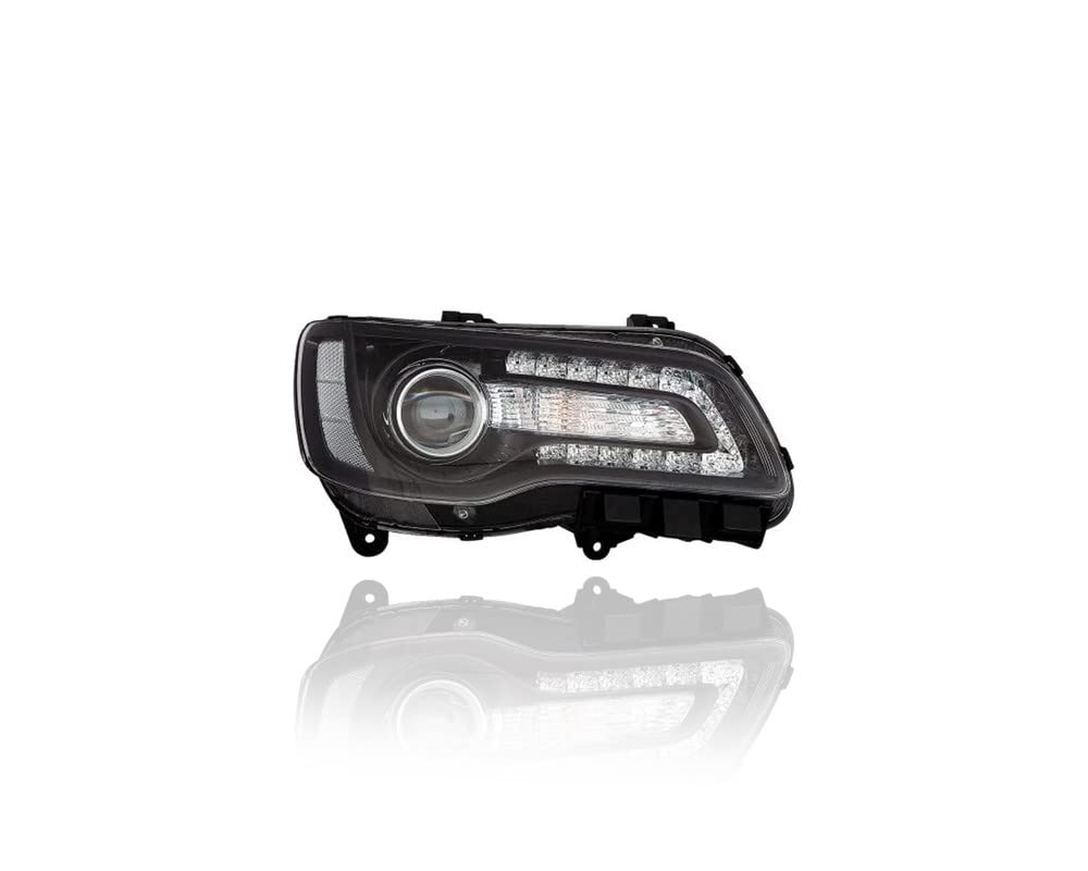 2018-2022 Chrysler 300 Passenger Side Headlight Assembly - Right Hand Halogen Projector with Black Bezel - Replacement Part #68402948AA (CAPA Certified) - Perfect for Night Driving & Vehicle Restoration