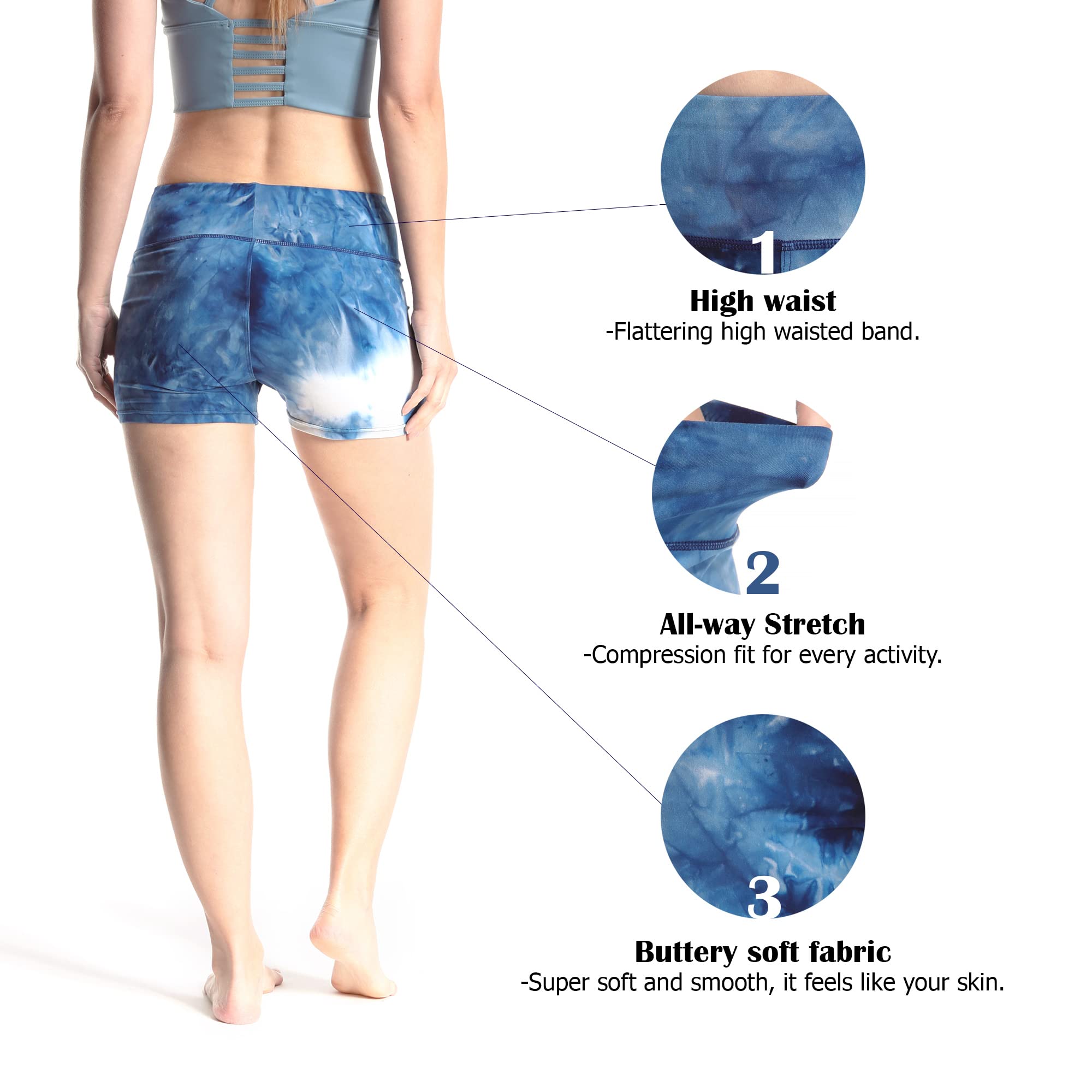 Best Women's High Waist Workout Shorts - Yoga, Running, Dance, Gym & Volleyball Athletic Short Pants - Perfect for Cheerleading, Fitness & Active Lifestyle