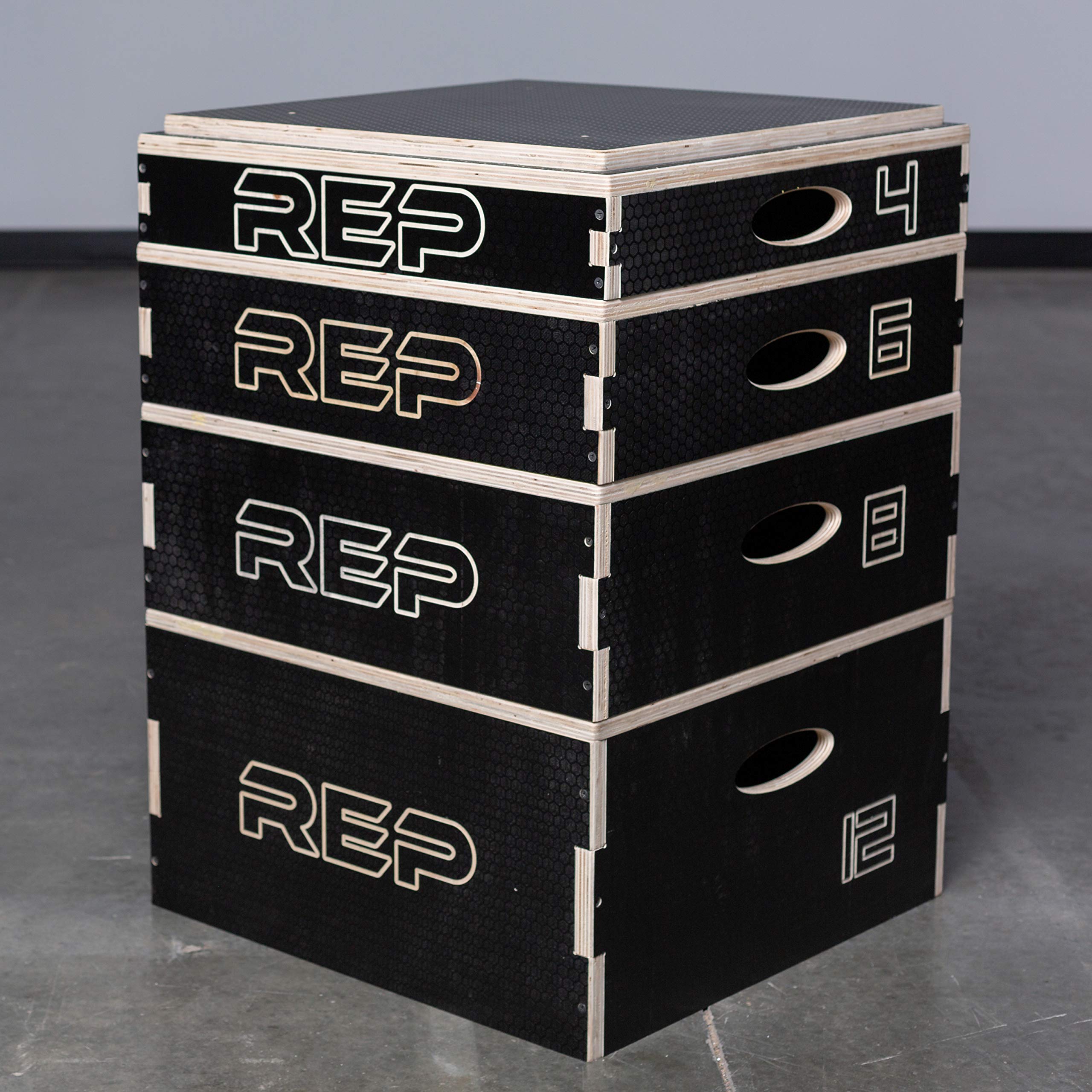 REP Fitness Stackable Wood Plyometric Box for Jump Training, CrossFit, HIIT & Home Gym Workouts - 4/6/8/12 Inch Plyo Box Sizes, Fully Assembled - Perfect for Strength Training, Agility Drills & Cardio Exercises