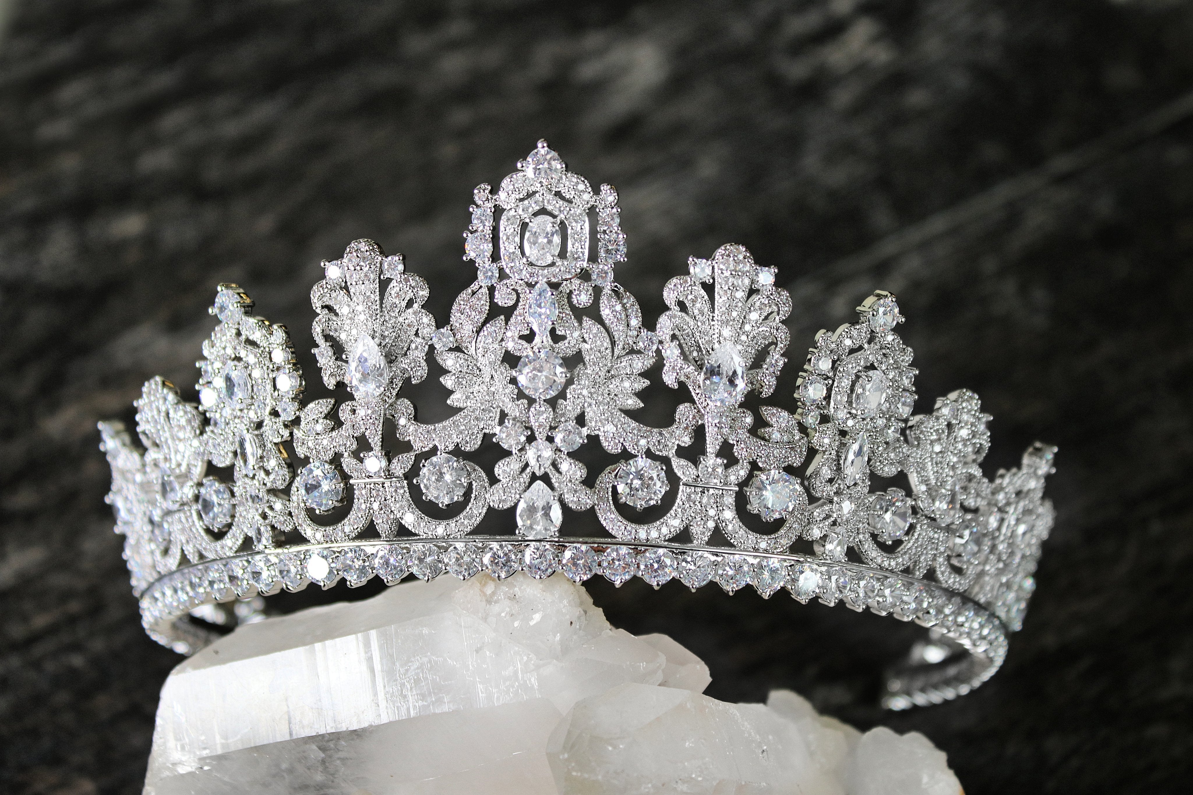 Elegant Petite PERSEPHONE Royal Bridal Crown - Perfect for Weddings, Prom, Pageants & Special Occasions