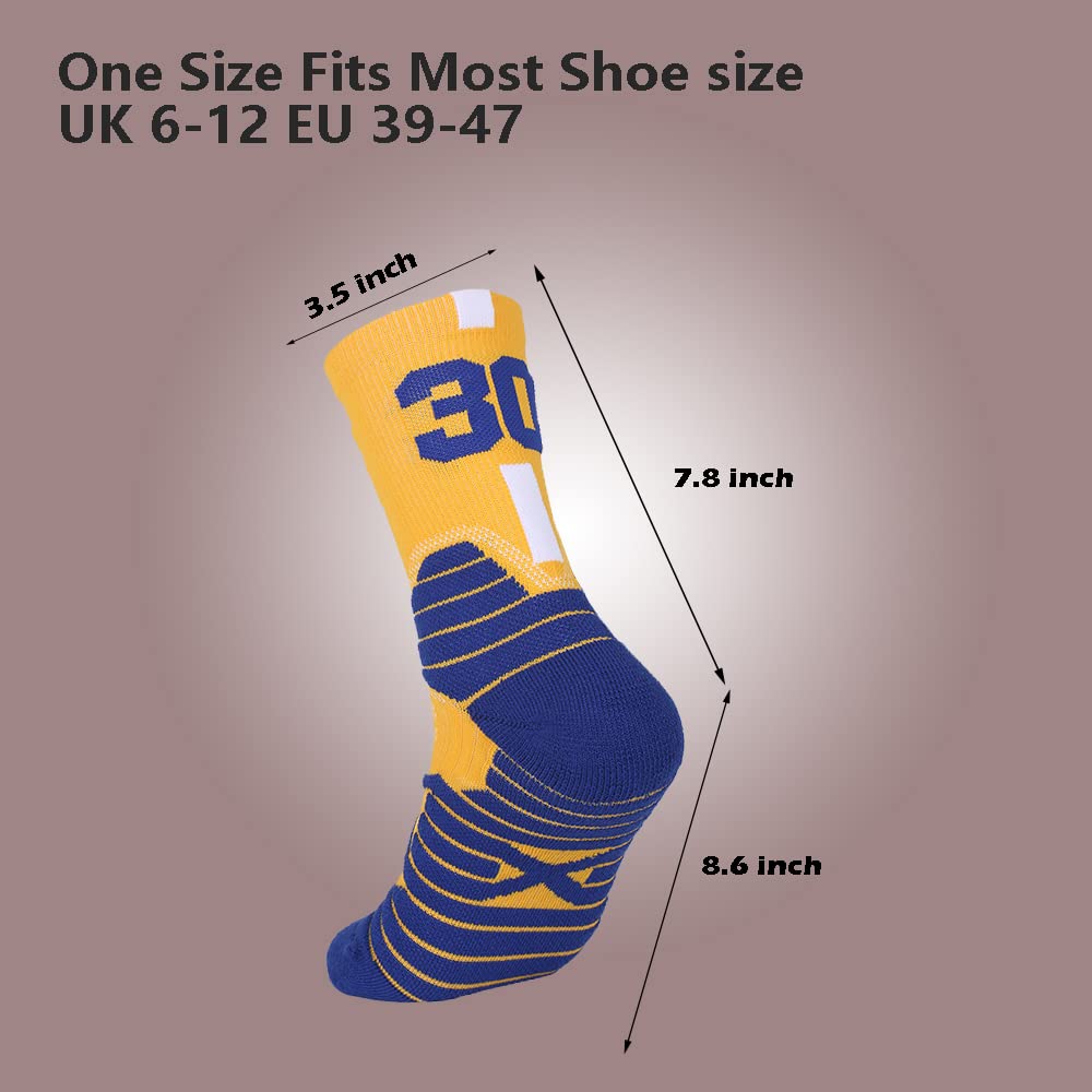 Elite Basketball Socks for Men & Women - Performance Running & Athletic Compression Socks with Cushion Support - Perfect for Sports, Workouts & Daily Active Wear